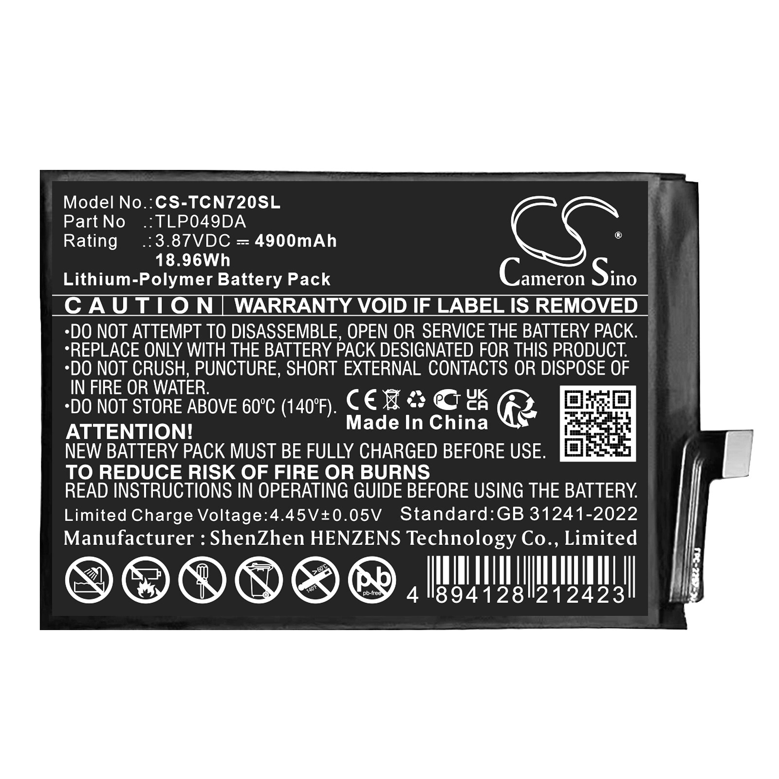 Batteri til SmartPhone, Mobil til TCL 50 Pro, NXTPAPER 5G, T702W