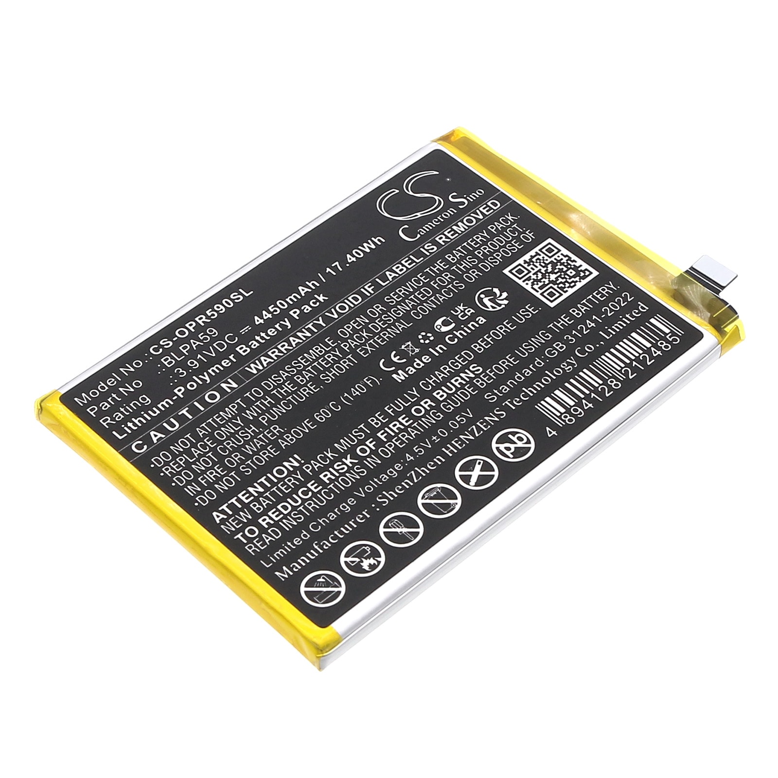 Batteri til SmartPhone, Mobil til OPPO CPH2625, Reno12, Reno12 5G