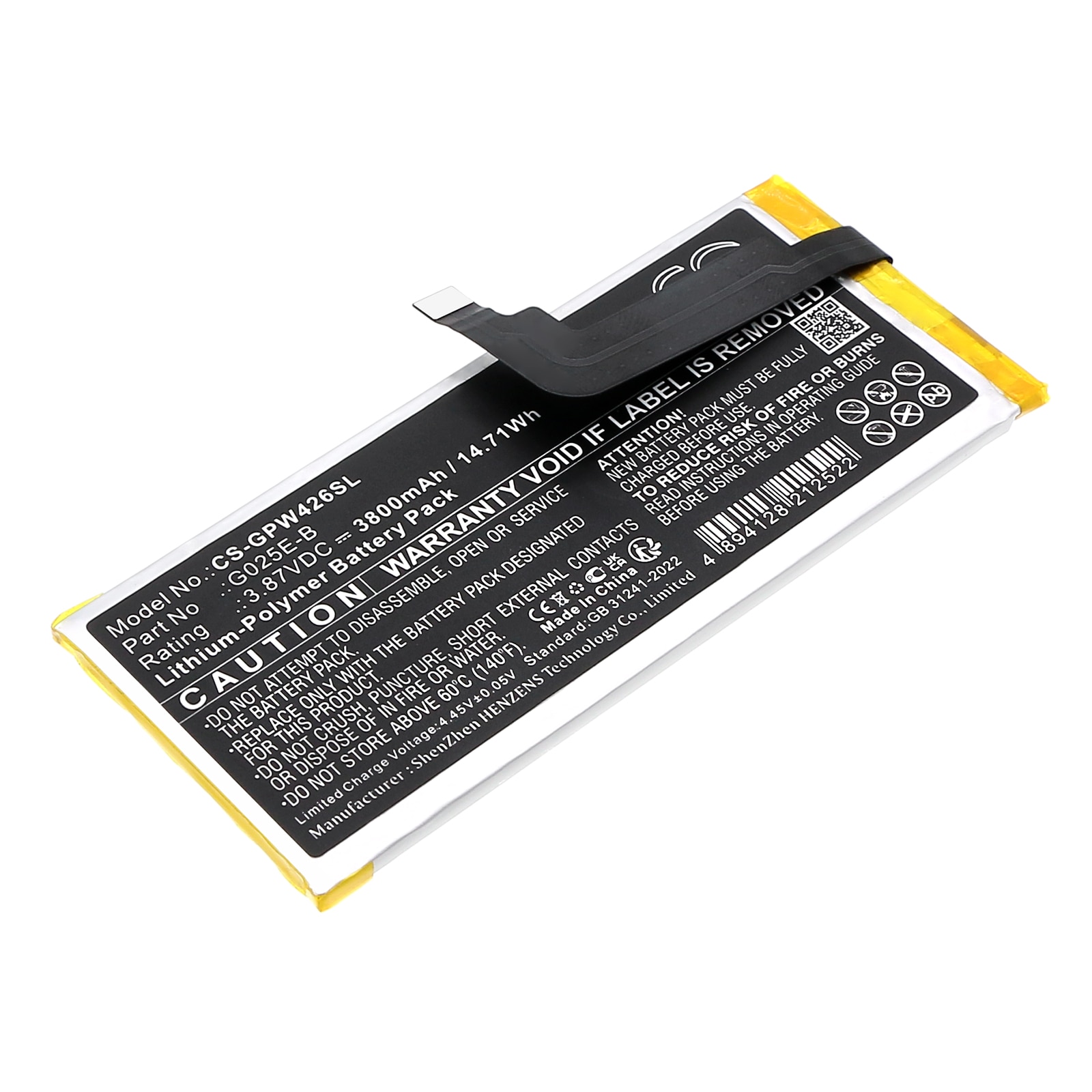 Batteri til SmartPhone, mobil til Google G025E, G025H, G6QU3 og andre.