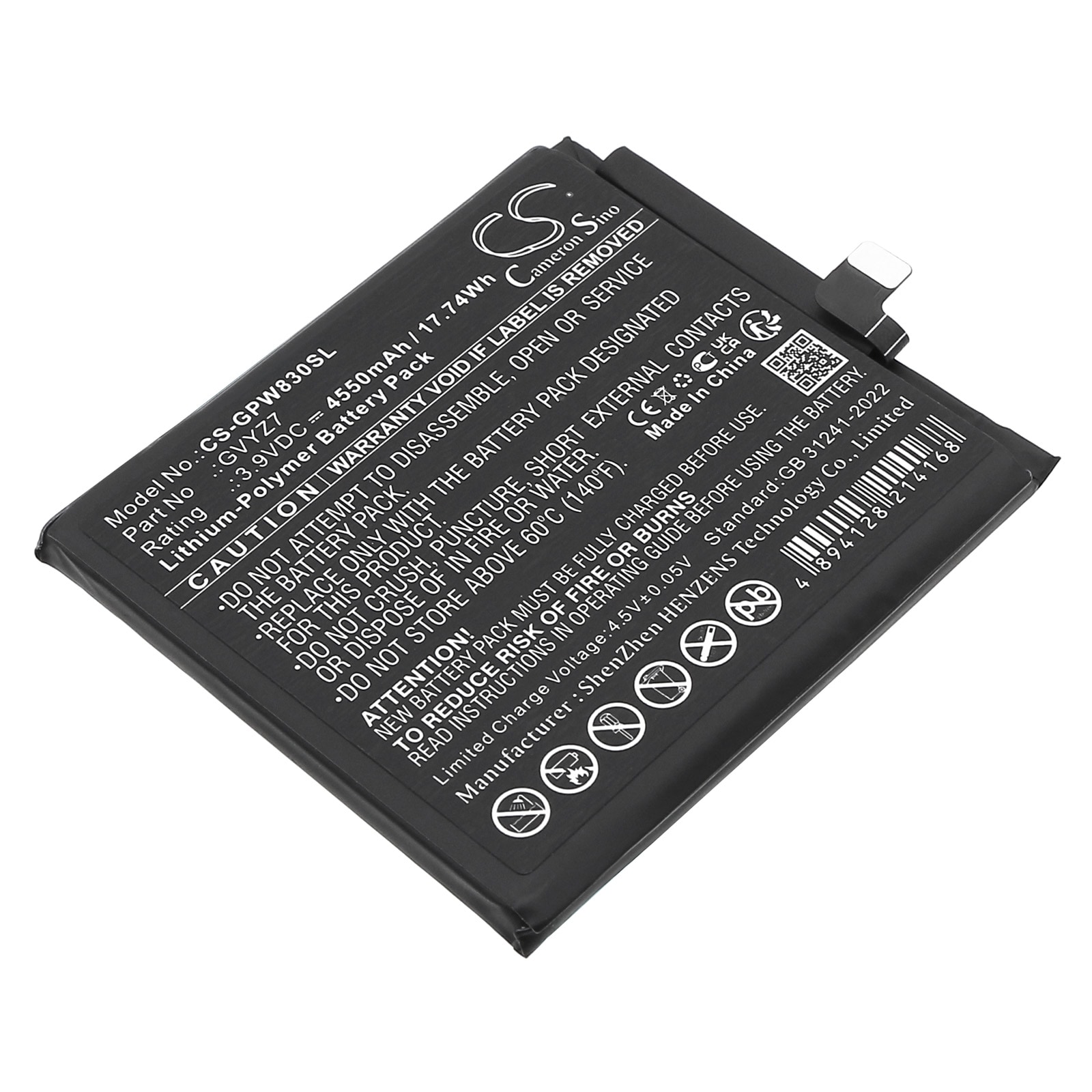Batteri til SmartPhone, mobil til Google GEC77, GR83Y, GWVK6 og andre.