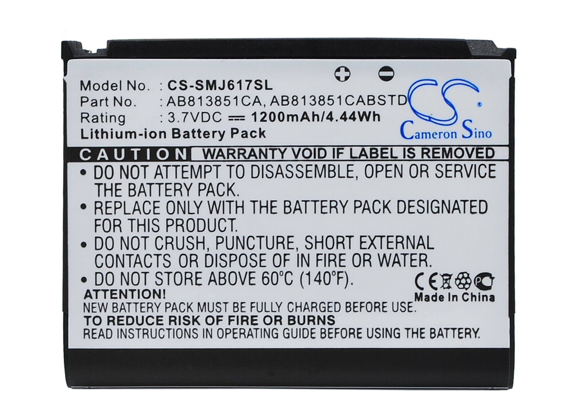 Batteri til SmartPhone, Mobil til Samsung BLACKJACK II, SGH-i617, Stripe og andre.