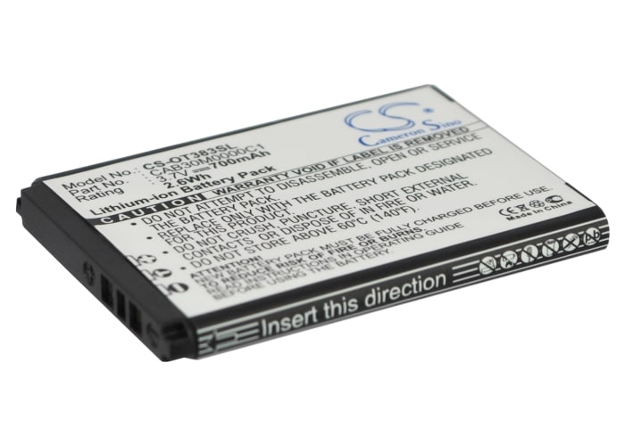 Batteri til SmartPhone, Mobil til Alcatel OT-600A, OT-383A, OT-206 og andre.