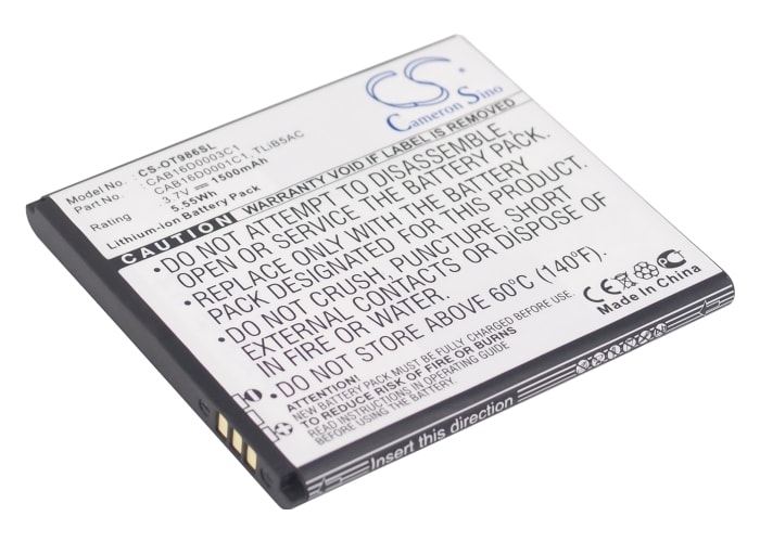 Batteri til SmartPhone, mobil til Alcatel OT-986, AK47, One Touch 986 og andre.