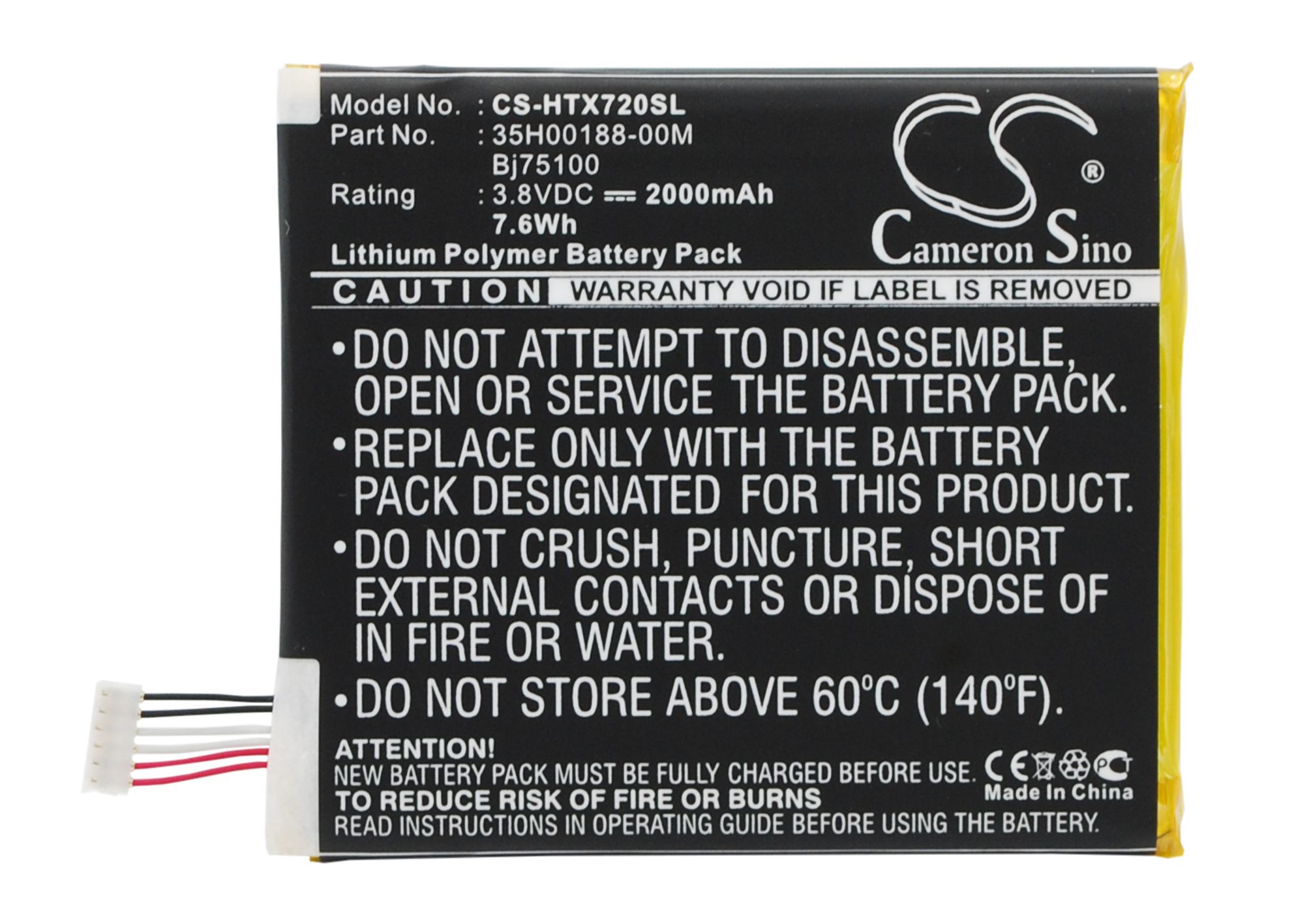 Batteri til SmartPhone, mobil til HTC One XL, Edge, Evita osv.