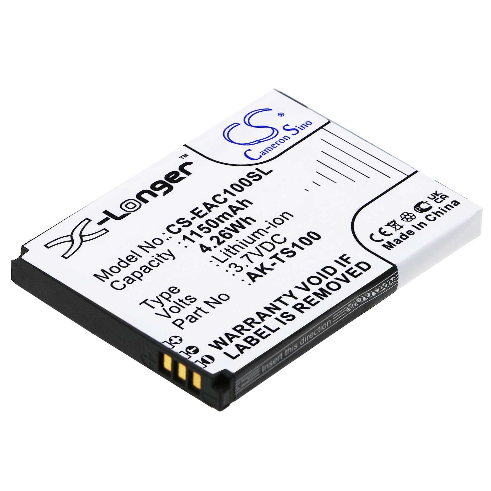 Batteri til SmartPhone, Mobil til Emporia TELME TS100, TELME TS100S