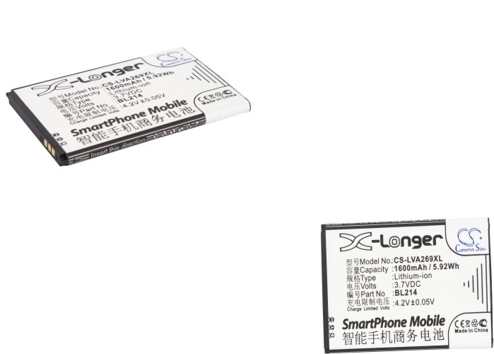 Batteri til SmartPhone, mobil til Lenovo A208t, A305e, A269 osv.