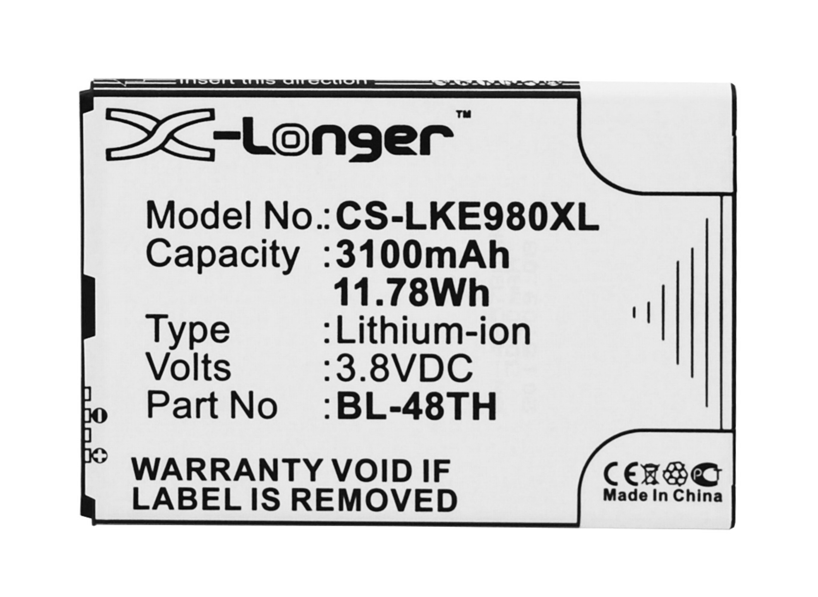Batteri til SmartPhone, Mobil til LG E940, E980, E977 og andre.