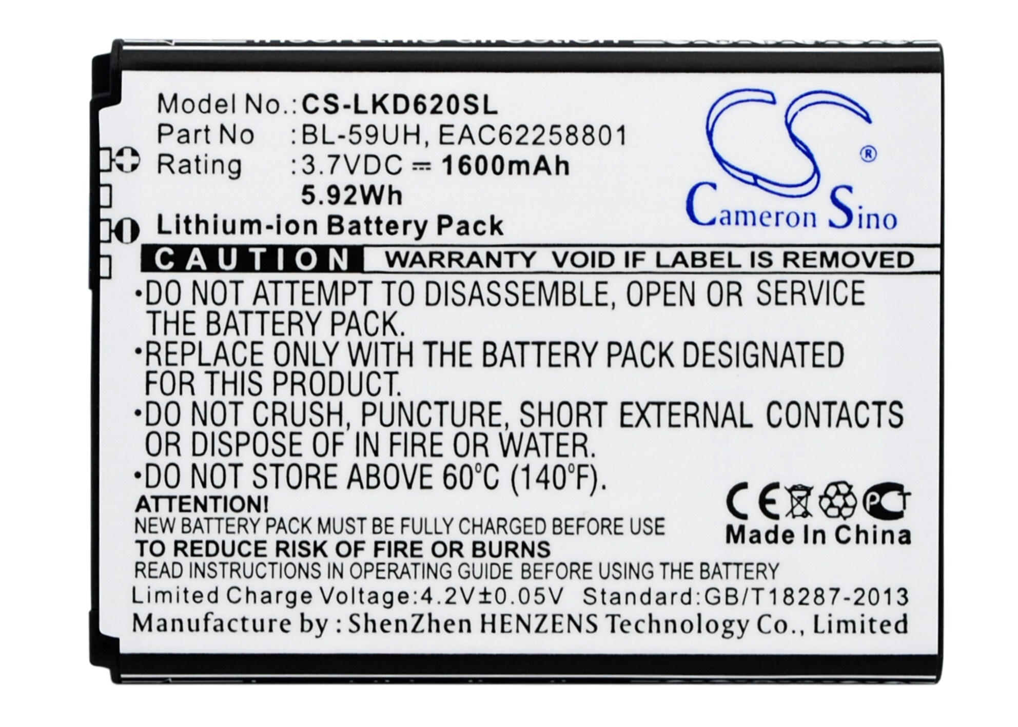 Batteri til SmartPhone, Mobil til LG Optimus G2 Mini, D620, D620R og andre.