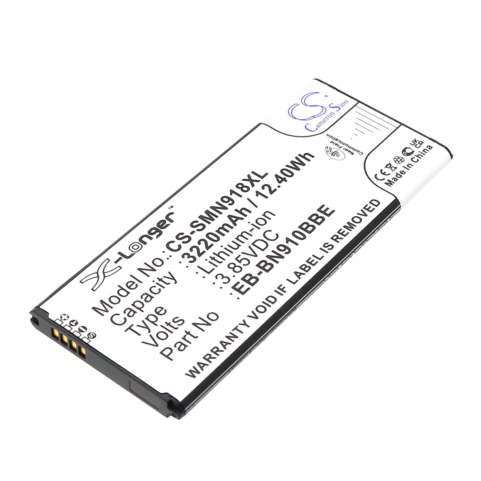Batteri til SmartPhone, Mobil til Samsung Galaxy Note 4, SM-N910W8, SM-N910R4 og andre.