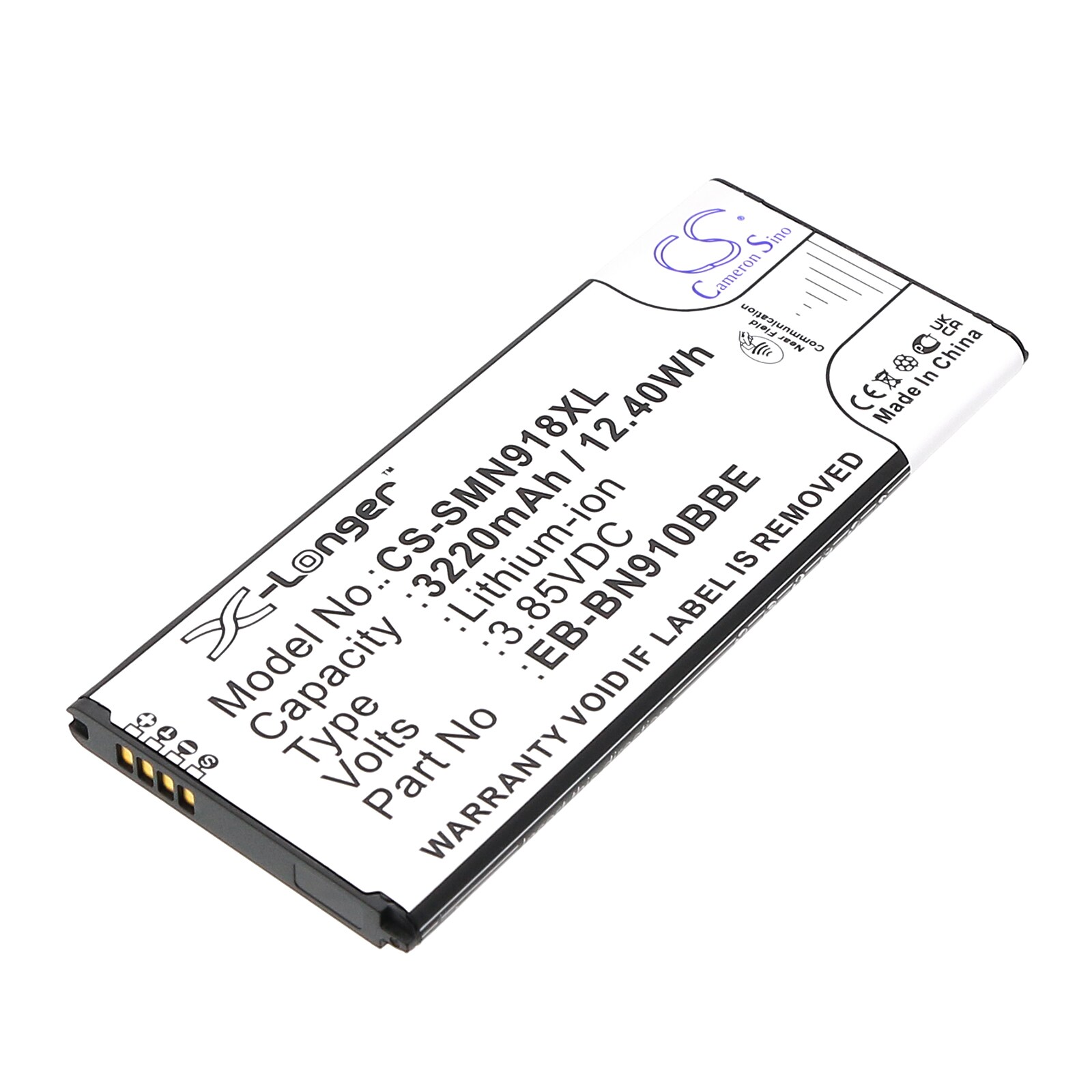 Batteri til SmartPhone, Mobil til Samsung Galaxy Note 4, SM-N910W8, SM-N910R4 og andre.