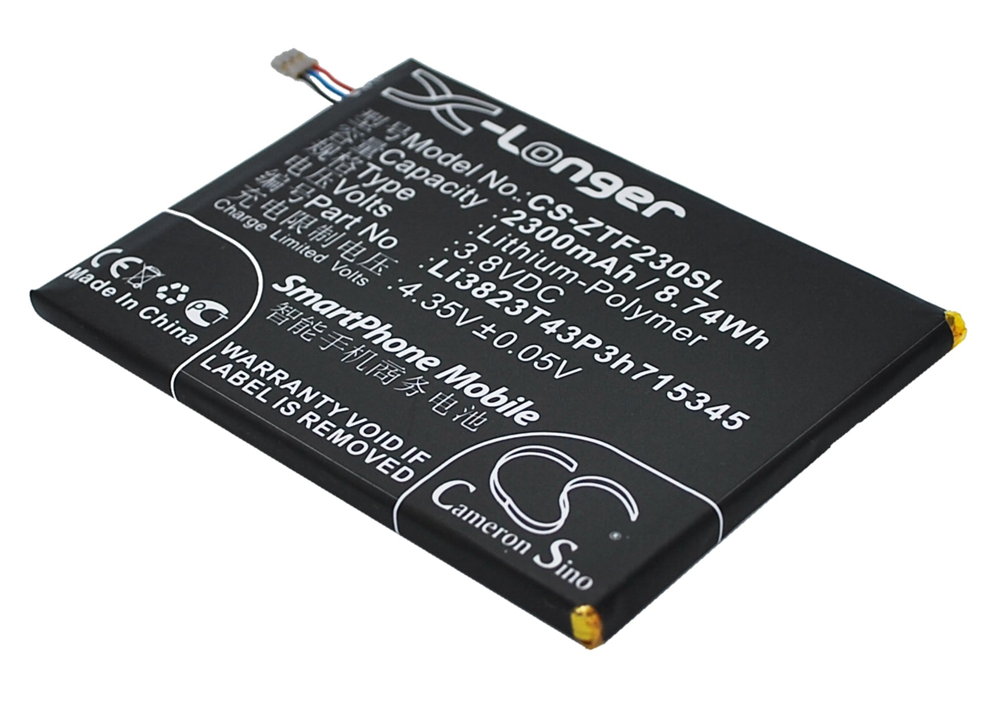 Batteri til SmartPhone, Mobil til ZTE Grand S Flex, MF910, MF910 4G LTE og andre.