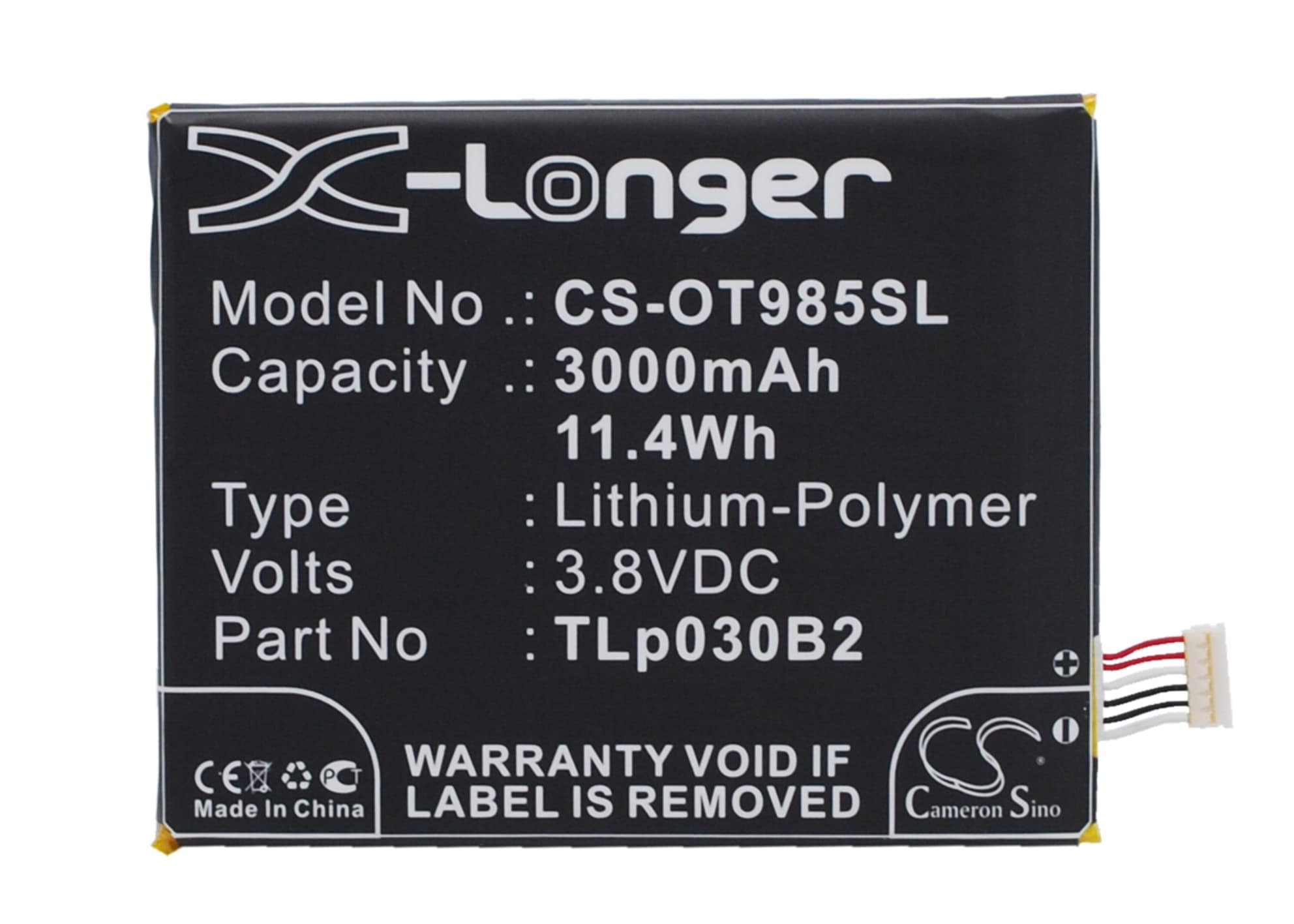 Batteri til SmartPhone, Mobil til Vodafone Smart 4 Power, OT-985N