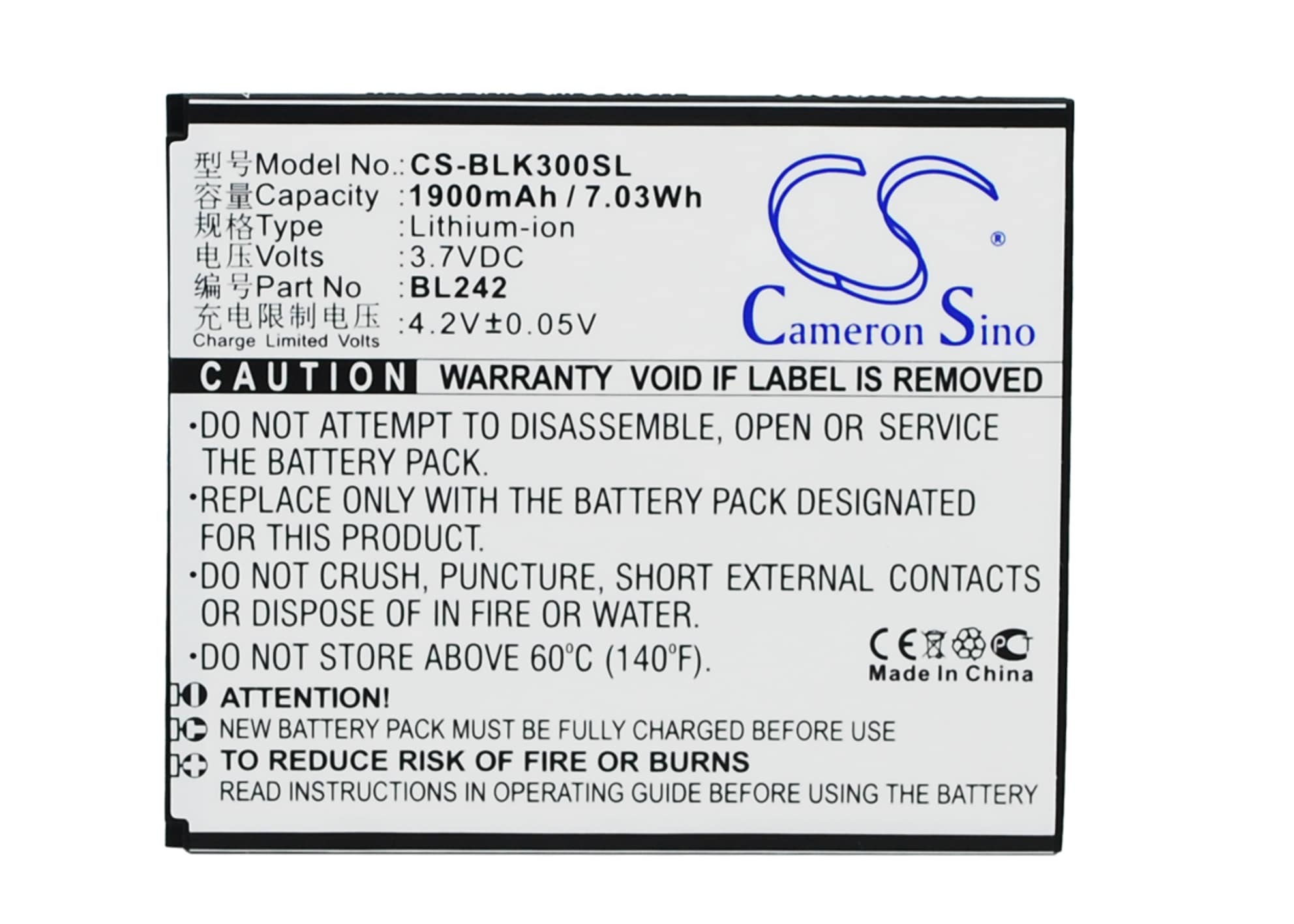 Batteri til SmartPhone, mobil til Lenovo K3, K30-T, A6000 osv.