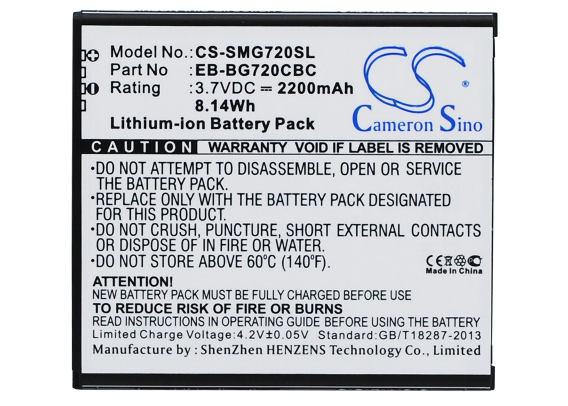 Batteri til SmartPhone, Mobil til Samsung Galaxy Grand 3, Galaxy Grand 3 Duos og andre.