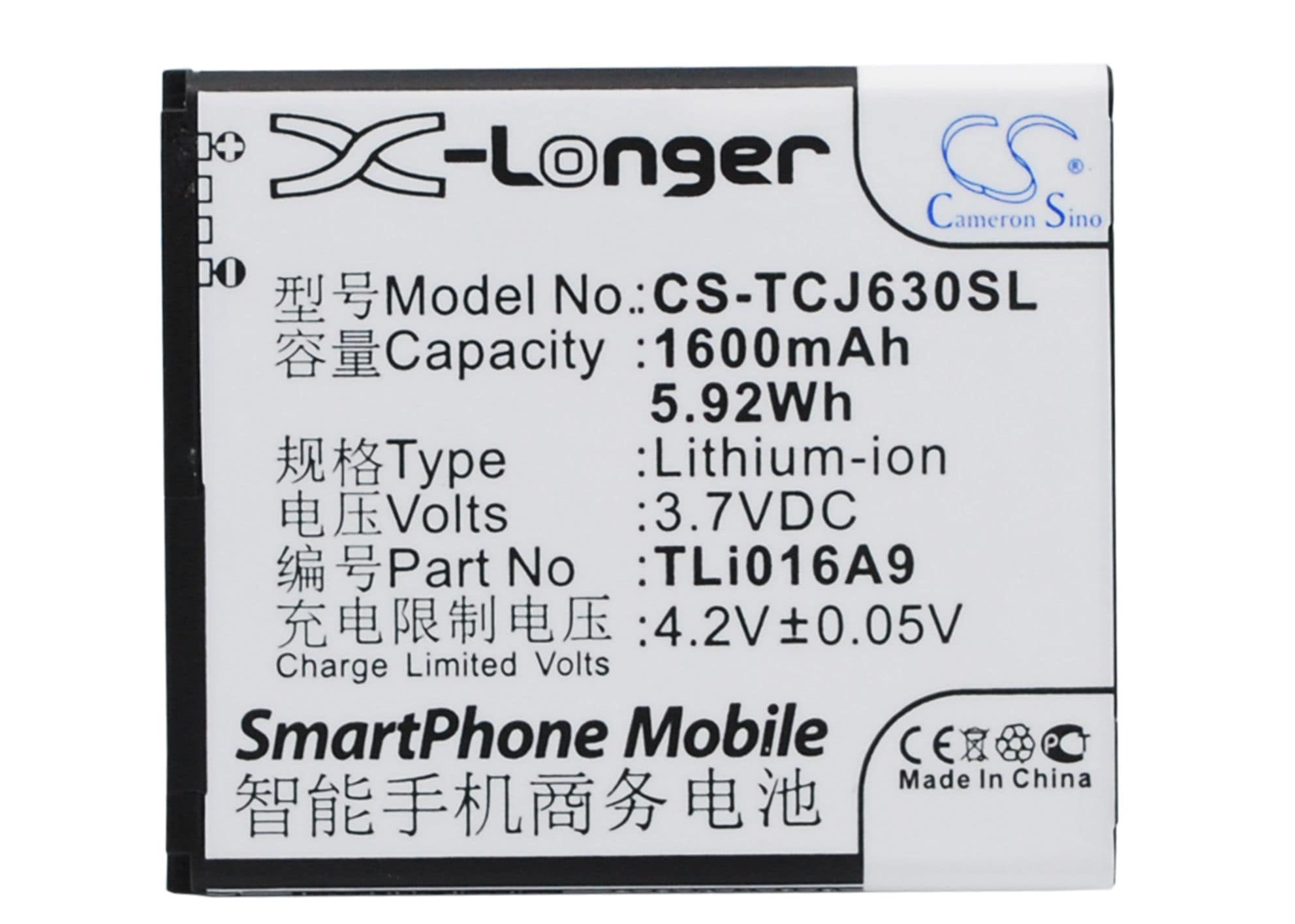 Batteri til SmartPhone, Mobil til TCL J630T, J600T