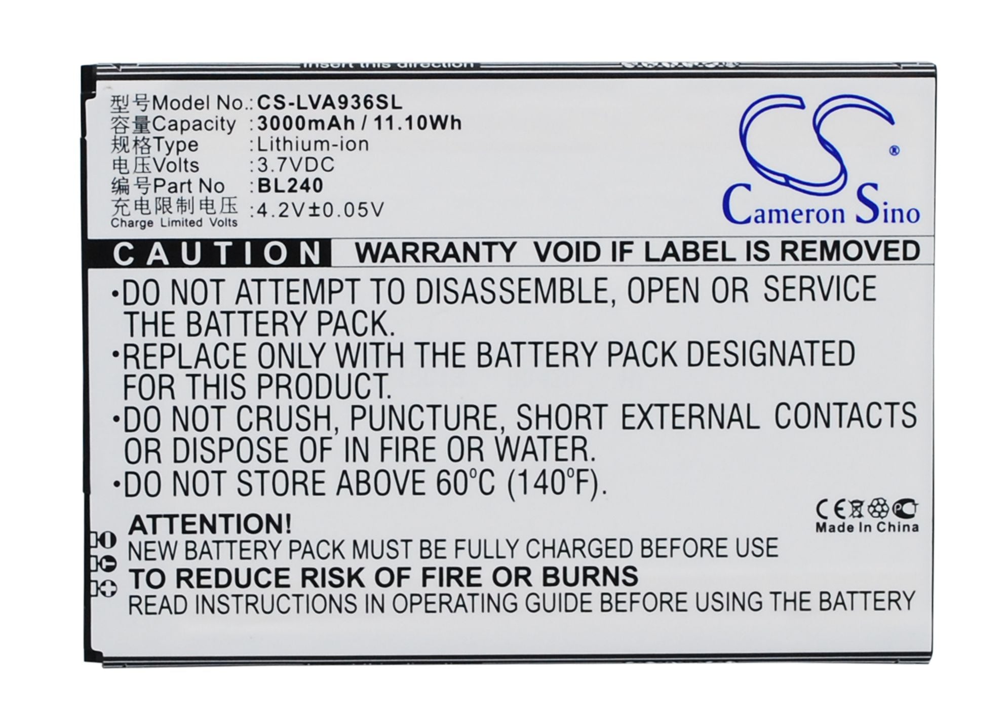 Batteri til SmartPhone, mobil til Lenovo A936