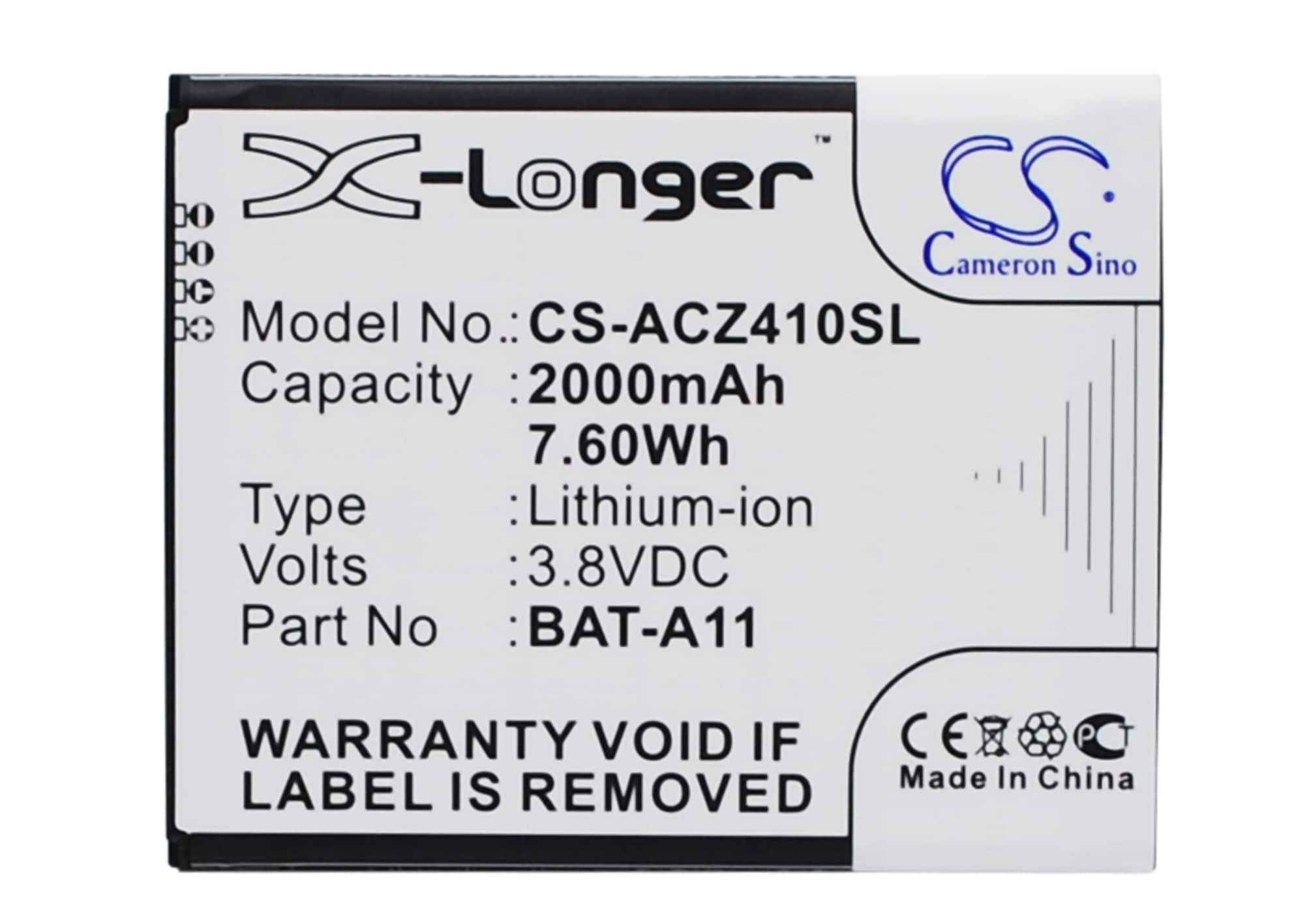 Batteri til SmartPhone, Mobil til Acer Liquid Z410, Liquid M330, Liquid M330 LTE og andre.