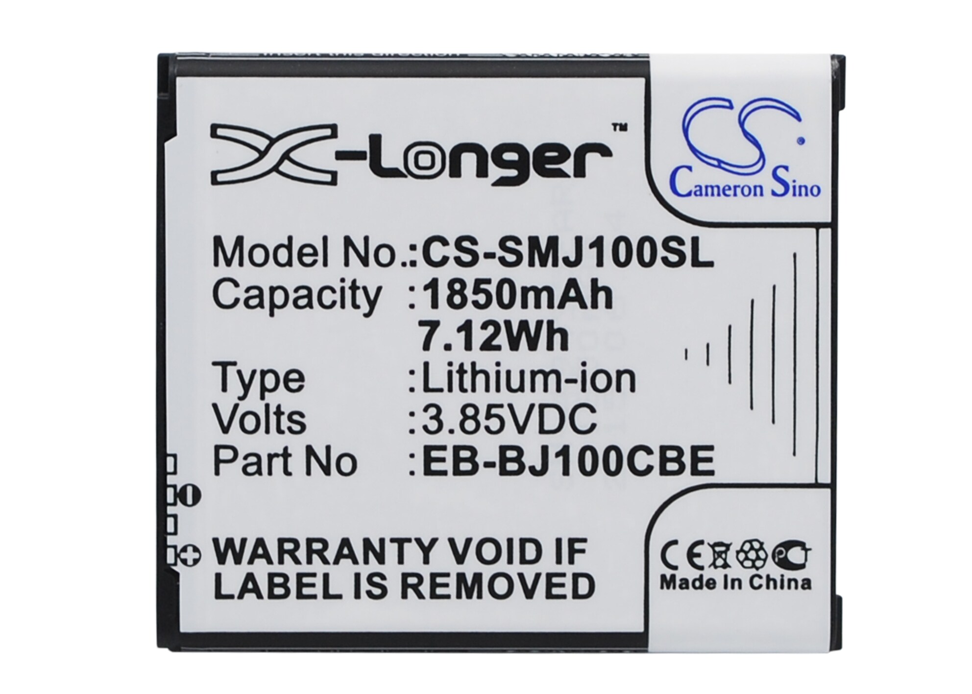 Batteri til SmartPhone, Mobil til Samsung Galaxy J1, Galaxy J1 4G, SM-J100F og andre.
