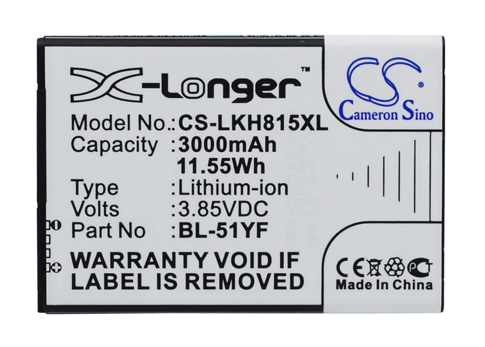Batteri til SmartPhone, Mobil til LG G4, H815T, H818P og andre.