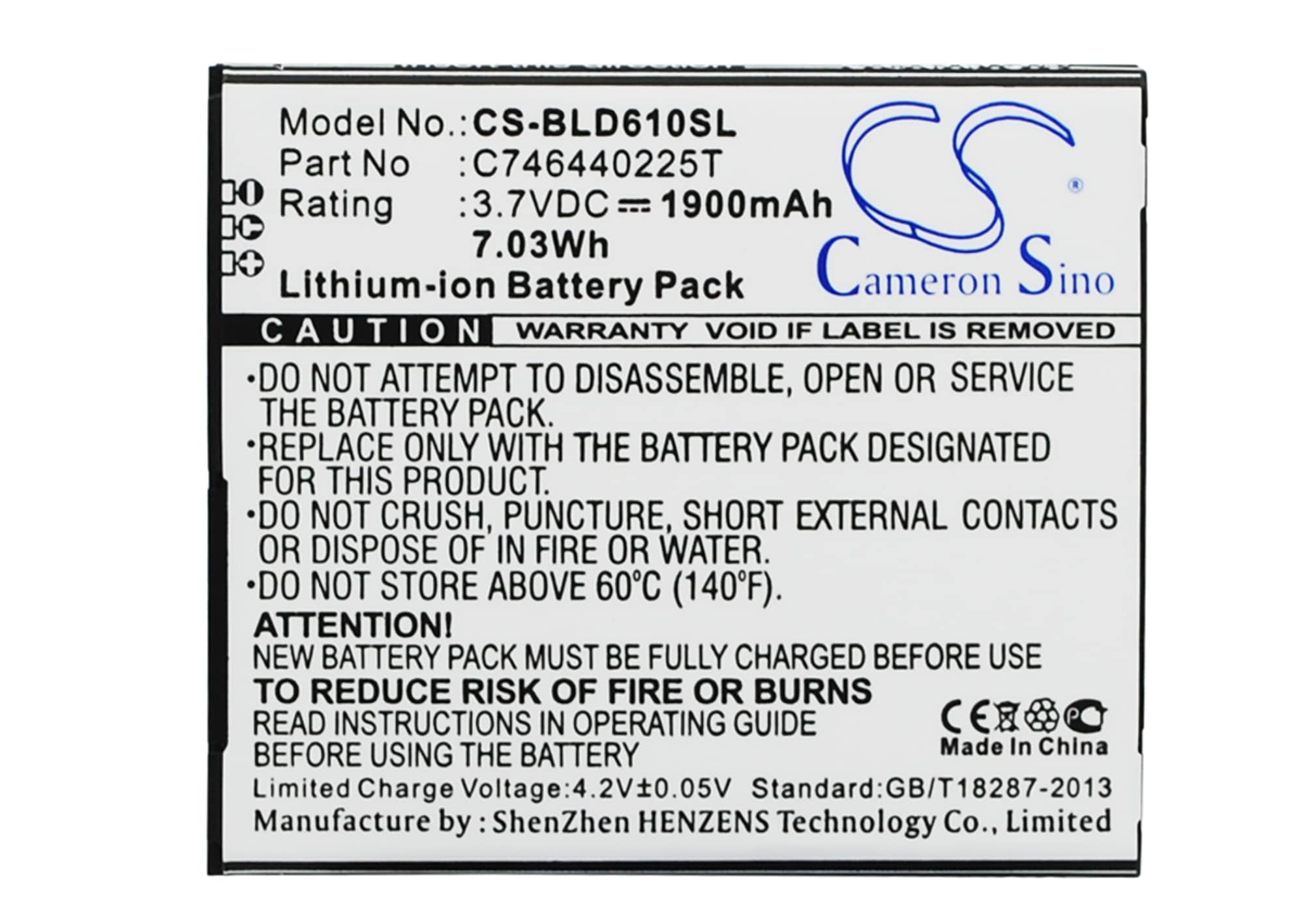 Batteri til SmartPhone, mobil til BLU Studio 5.5, D610, D610A osv.