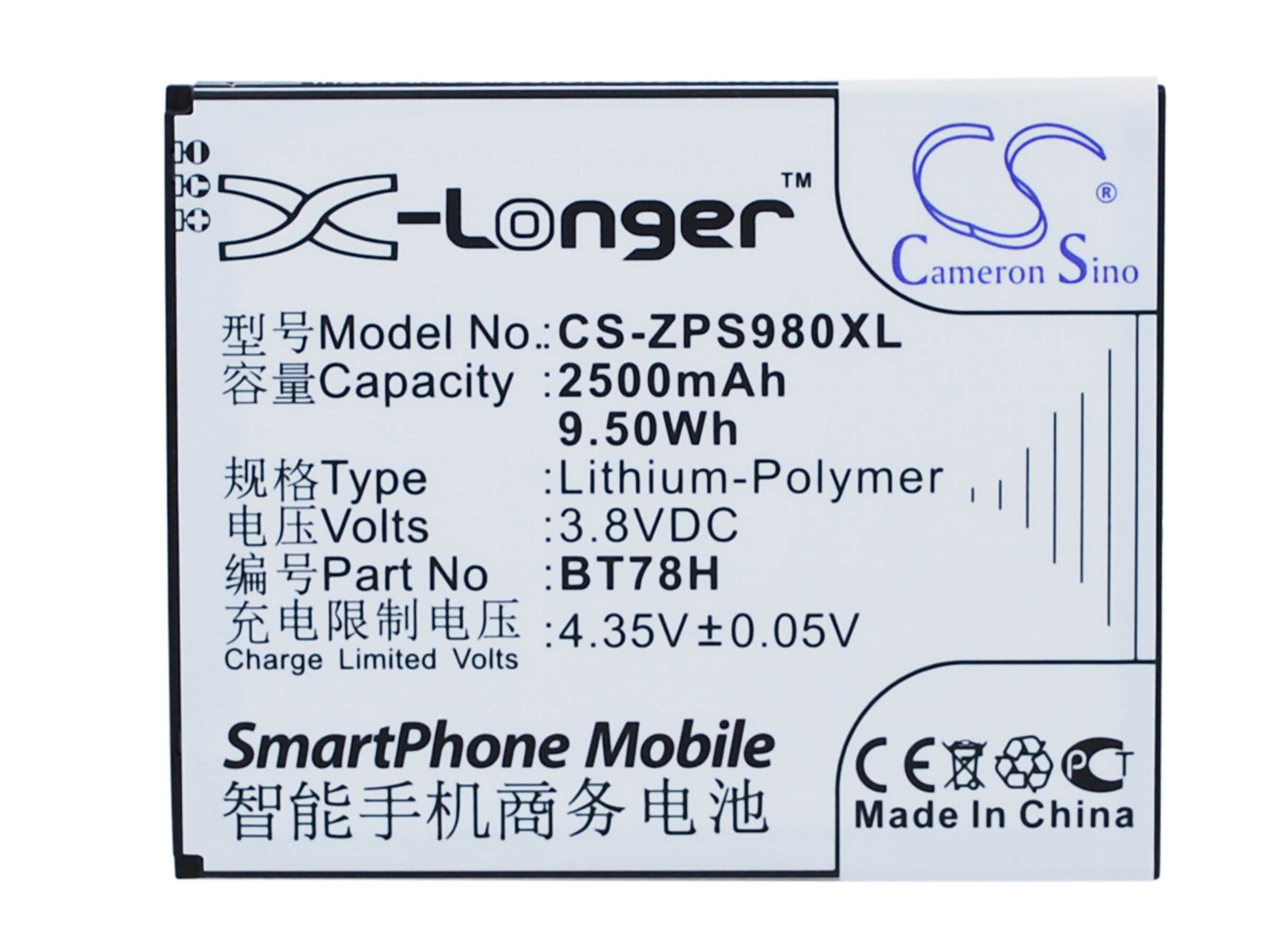 Batteri til SmartPhone, Mobil til ZOPO ZP980, 2A, 9515 og andre.