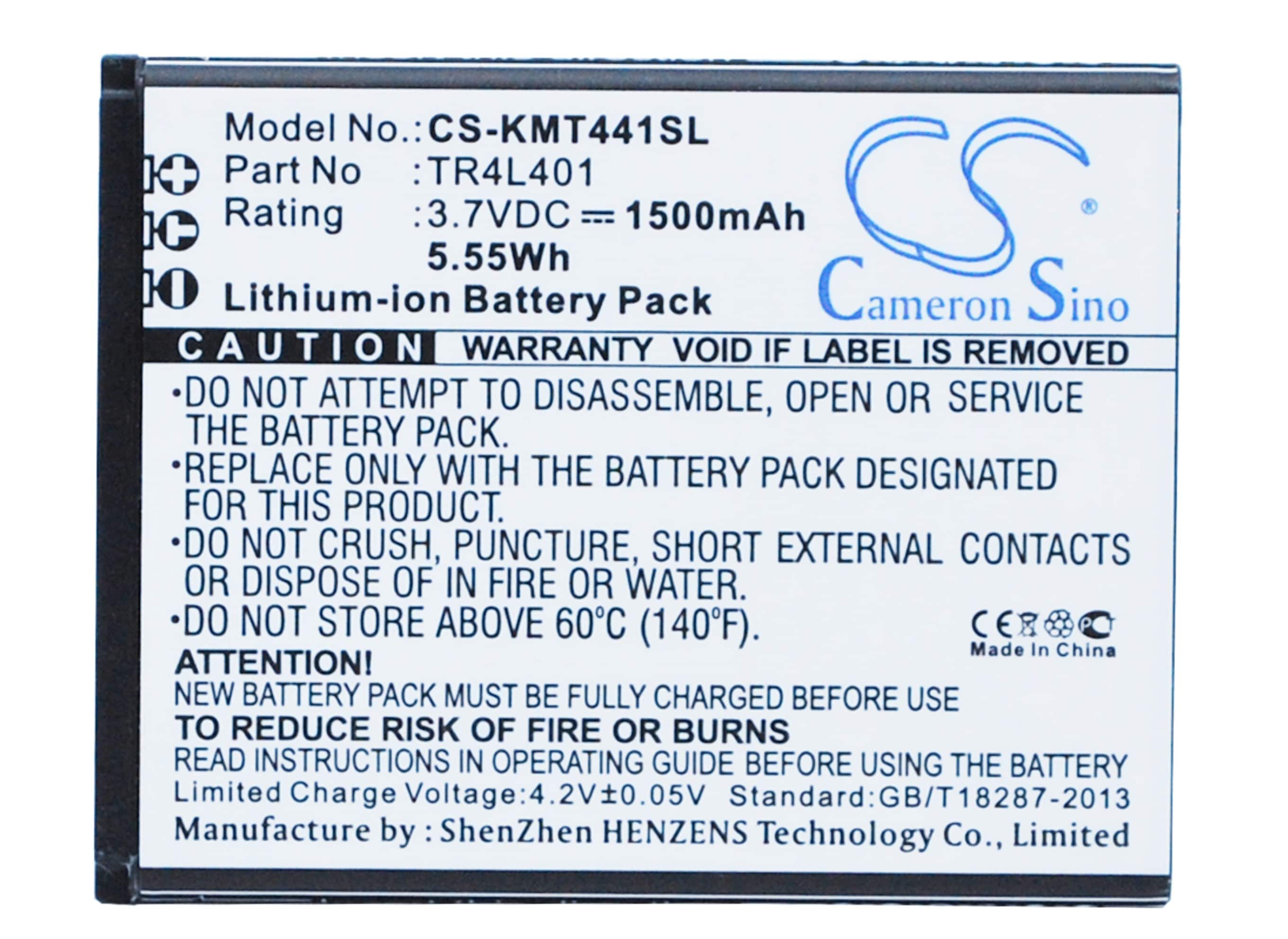 Batteri til SmartPhone, Mobil til KAZAM Trooper 441L, Trooper 440L, TR4L4044044-01