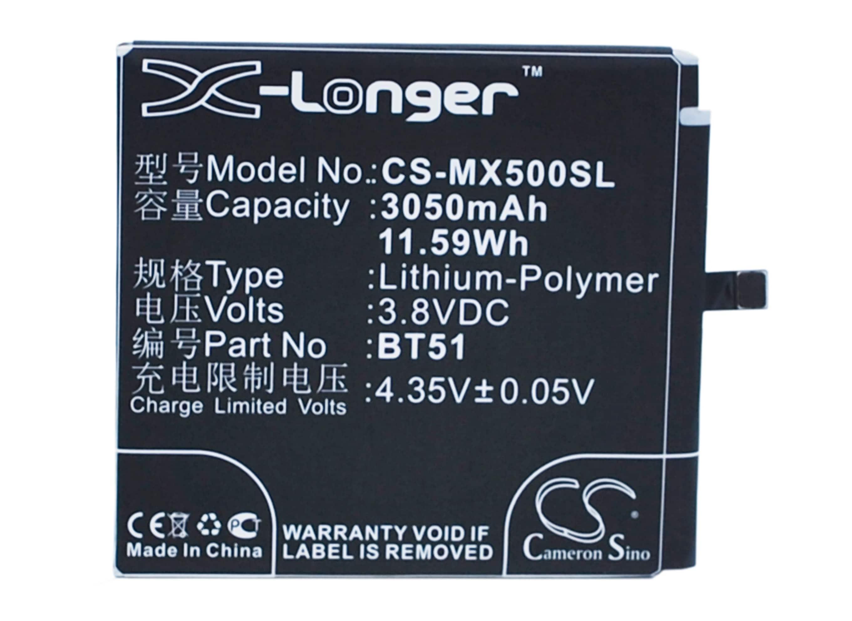 Batteri til SmartPhone, mobil til Meizu MX5, MX5 Dual SIM, M575 Dual SIM og andre.