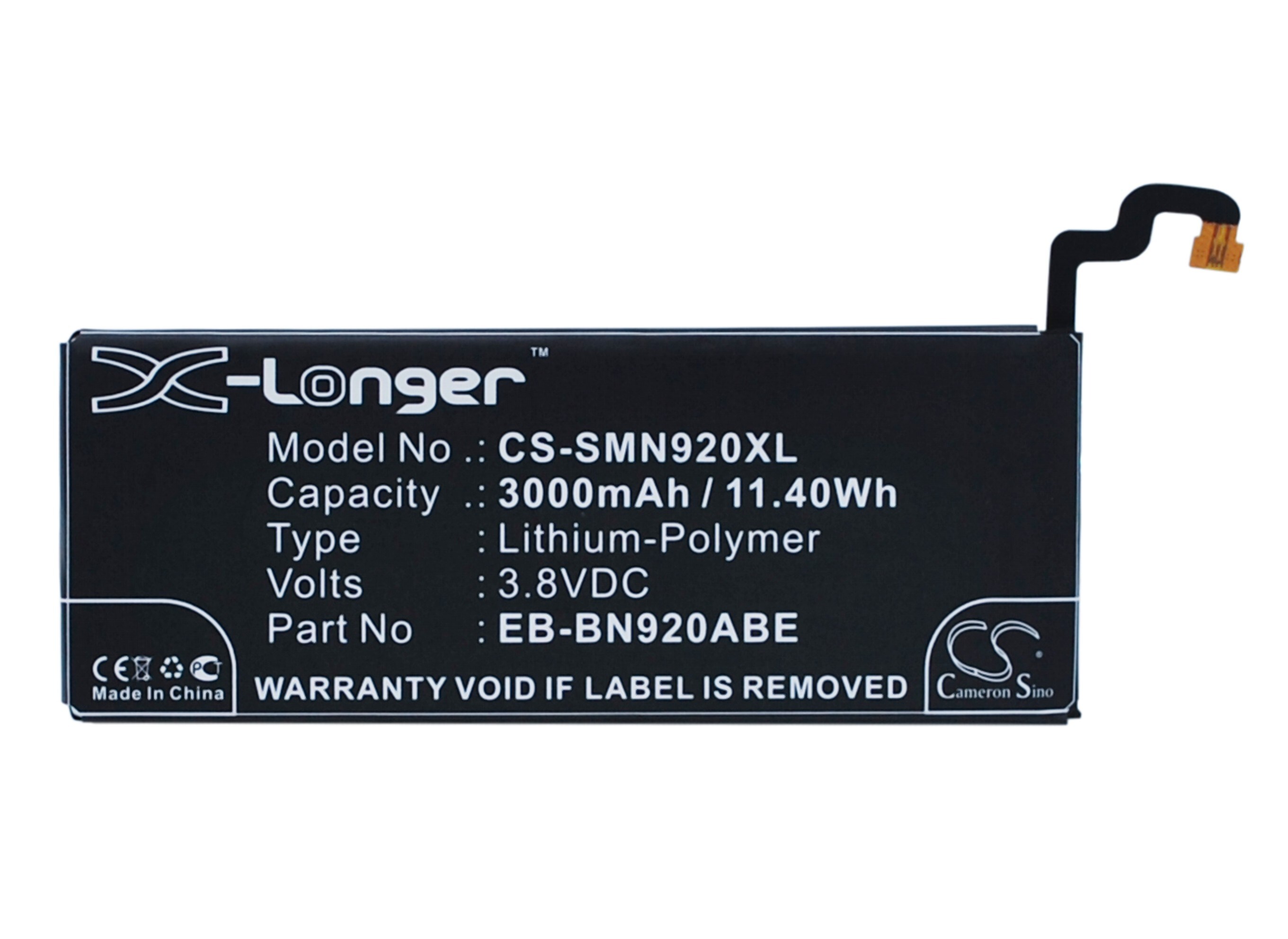 Batteri til SmartPhone, Mobil til Samsung Galaxy Note 5, SM-N920A, SM-N920R4 og andre.