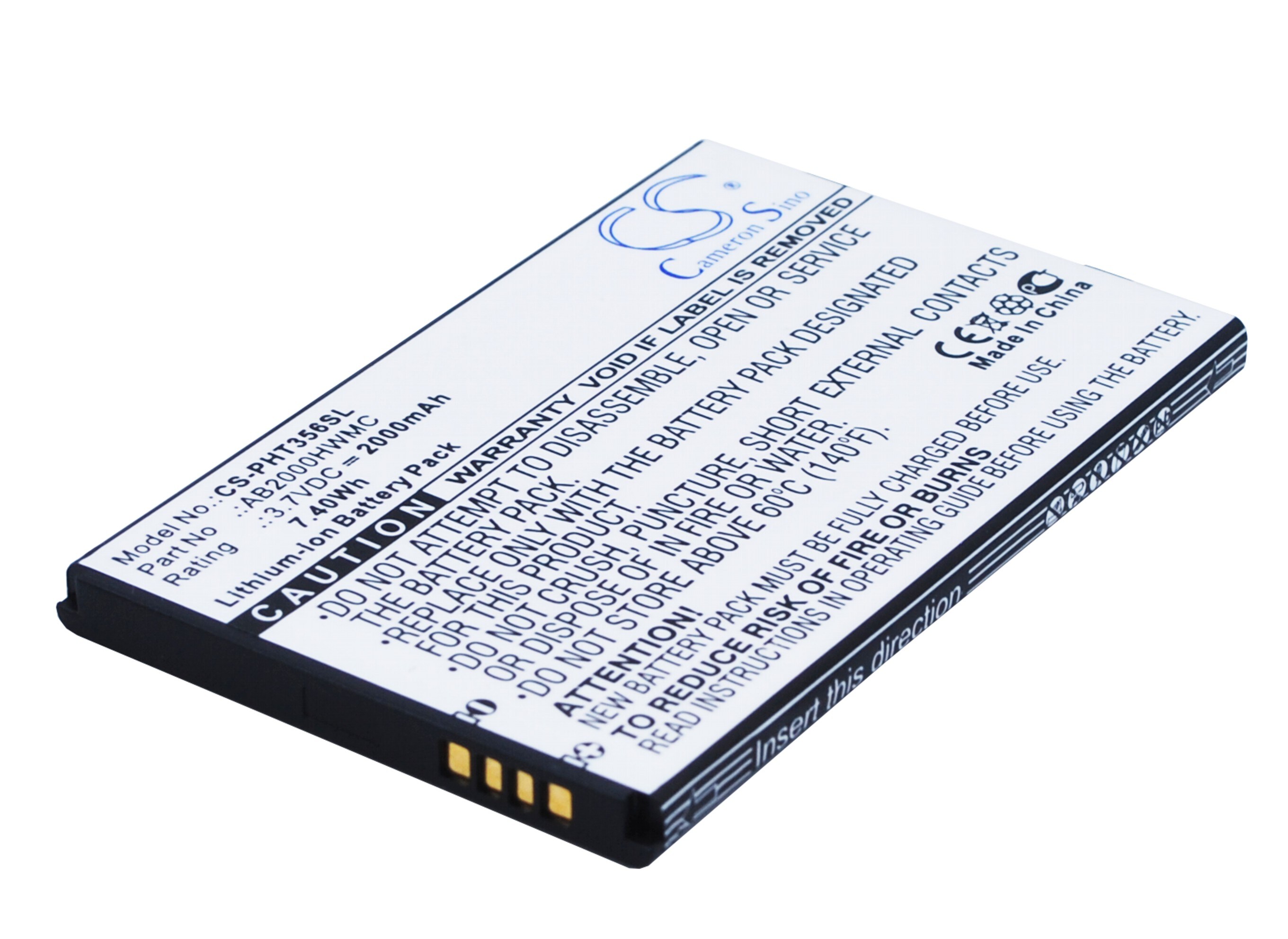 Batteri til SmartPhone, Mobil til Philips Xenium T3566, CTW3568, W3568 og andre.
