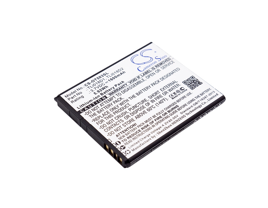 Batteri til SmartPhone, Mobil til Alcatel One Touch Pop D5, OT-5038, OT-5038A og andre.