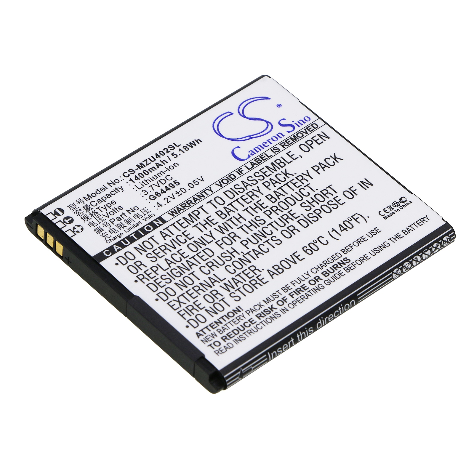 Batteri til SmartPhone, Mobil til NAVON Mizu M402, Mizu D402