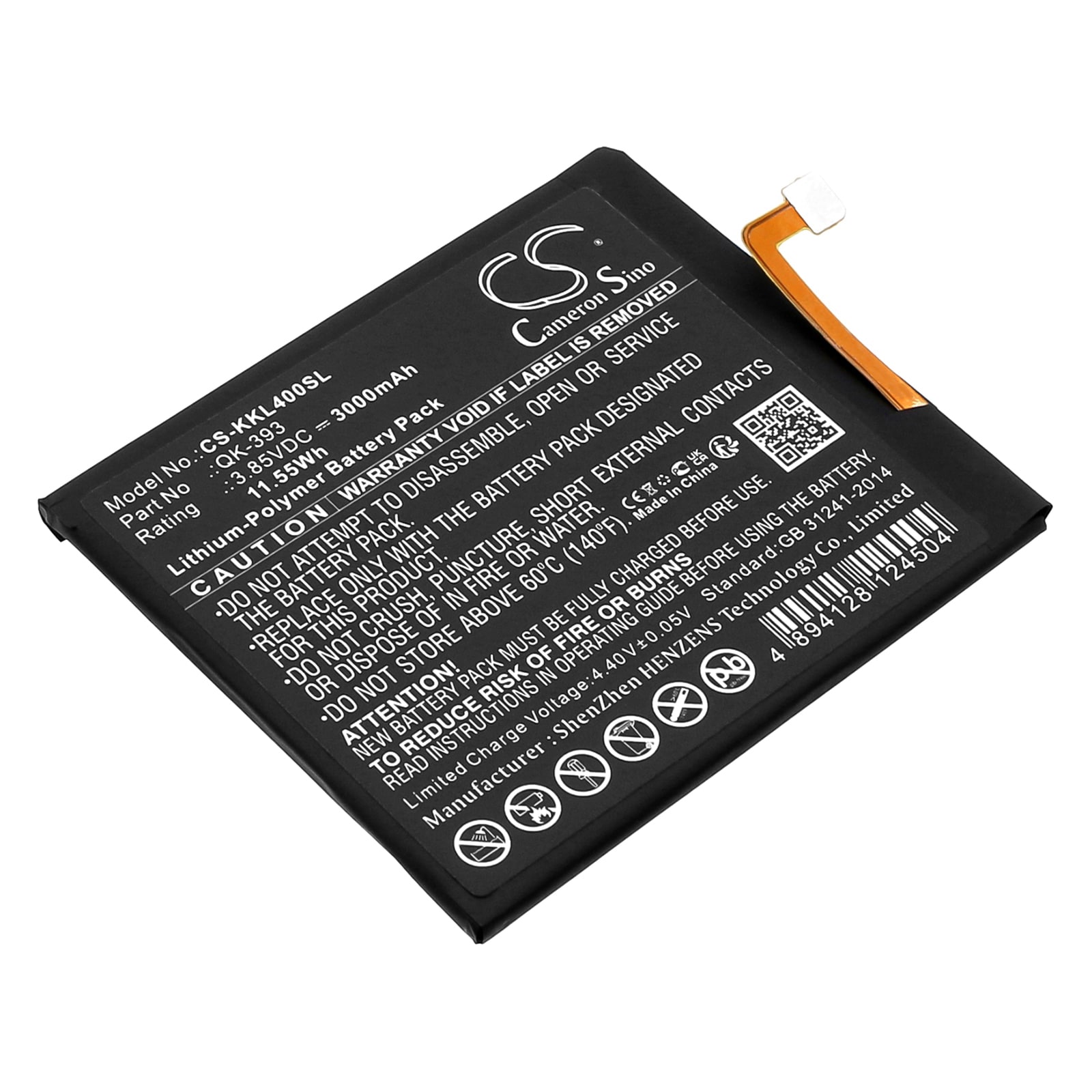 Batteri til SmartPhone, Mobil til QiKU 360 N4, 360 N4 LTE Dual SIM, 1503-A01 og andre.