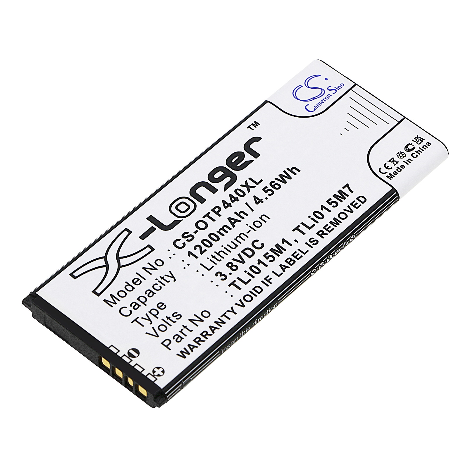 Batteri til SmartPhone, Mobil til Alcatel One Touch Pixi 4 4.0, OT-4034, OT-4034D og andre.