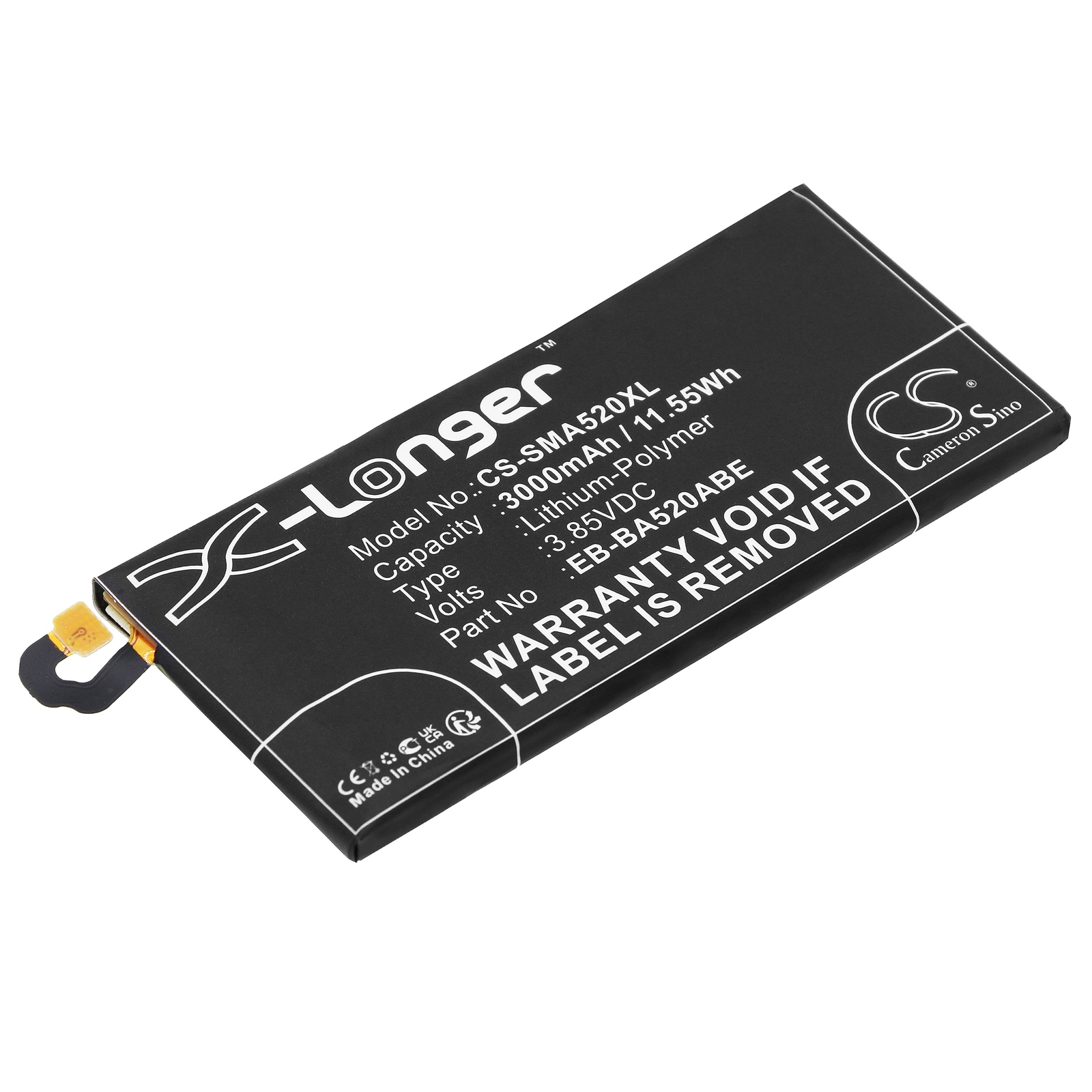 Batteri til SmartPhone, Mobil til Samsung Galaxy A5 2017, SM-A520S, SM-A520F/DS og andre.