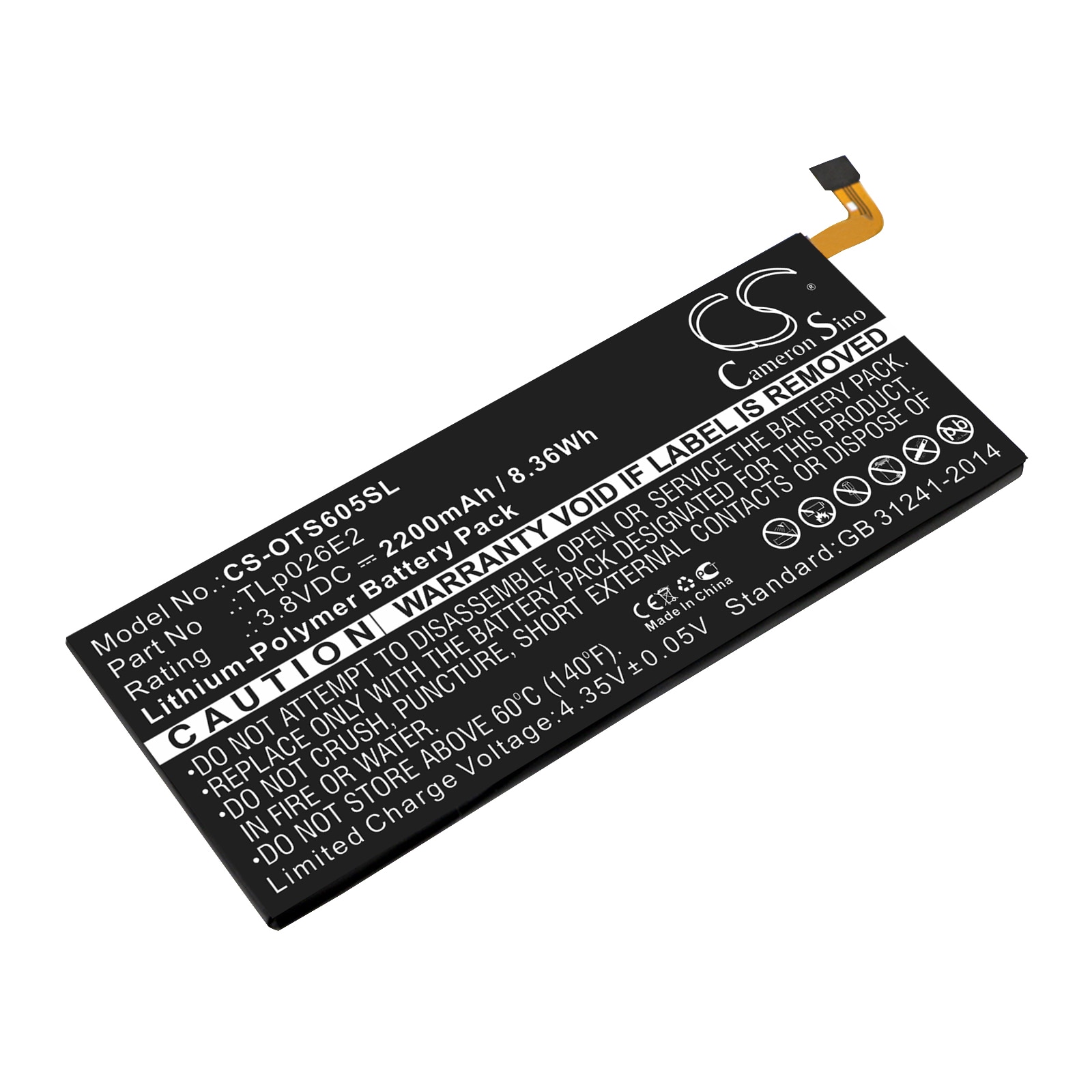 Batteri til SmartPhone, Mobil til Alcatel One Touch Idol 4, OT-6055H og andre.