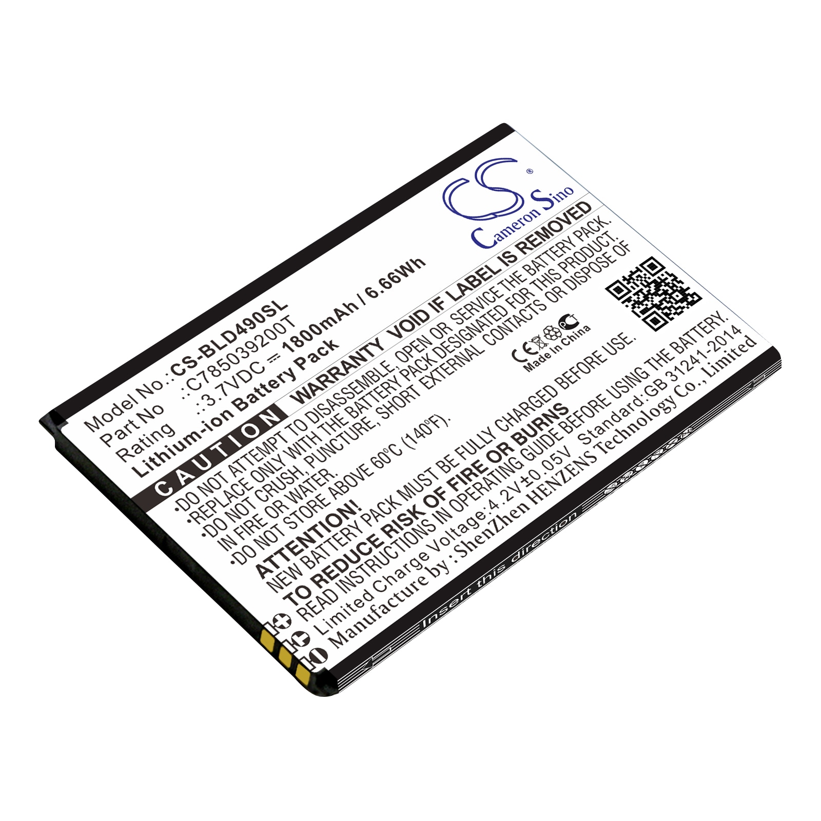 Batteri til SmartPhone, mobil til BLU Dash G, D490L, D490U osv.
