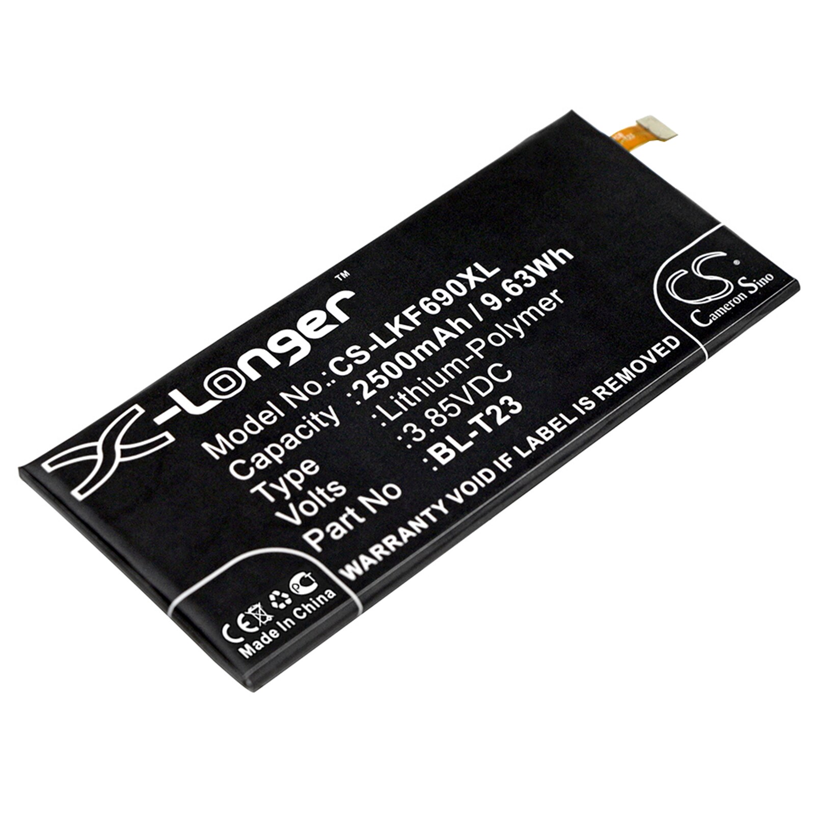 Batteri til SmartPhone, Mobil til LG X Cam, X Cam 4G, K580 og andre.