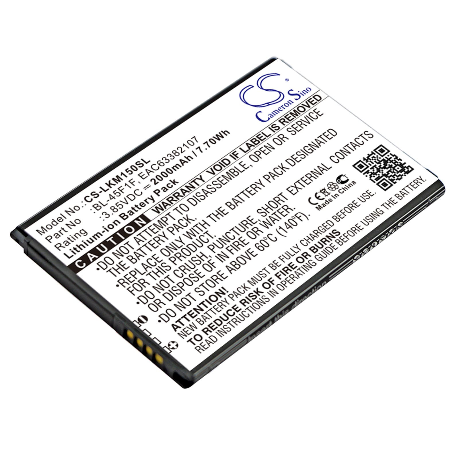 Batteri til SmartPhone, mobil til LG Rebel 2, L57BL, L58VL og andre.