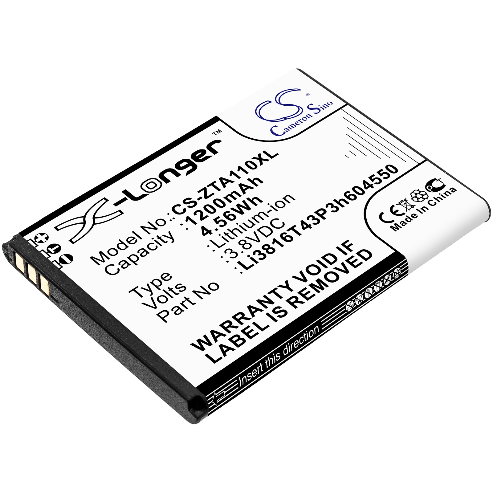 Batteri til SmartPhone, Mobil til ZTE Blade A110, Blade A112, Blade A410