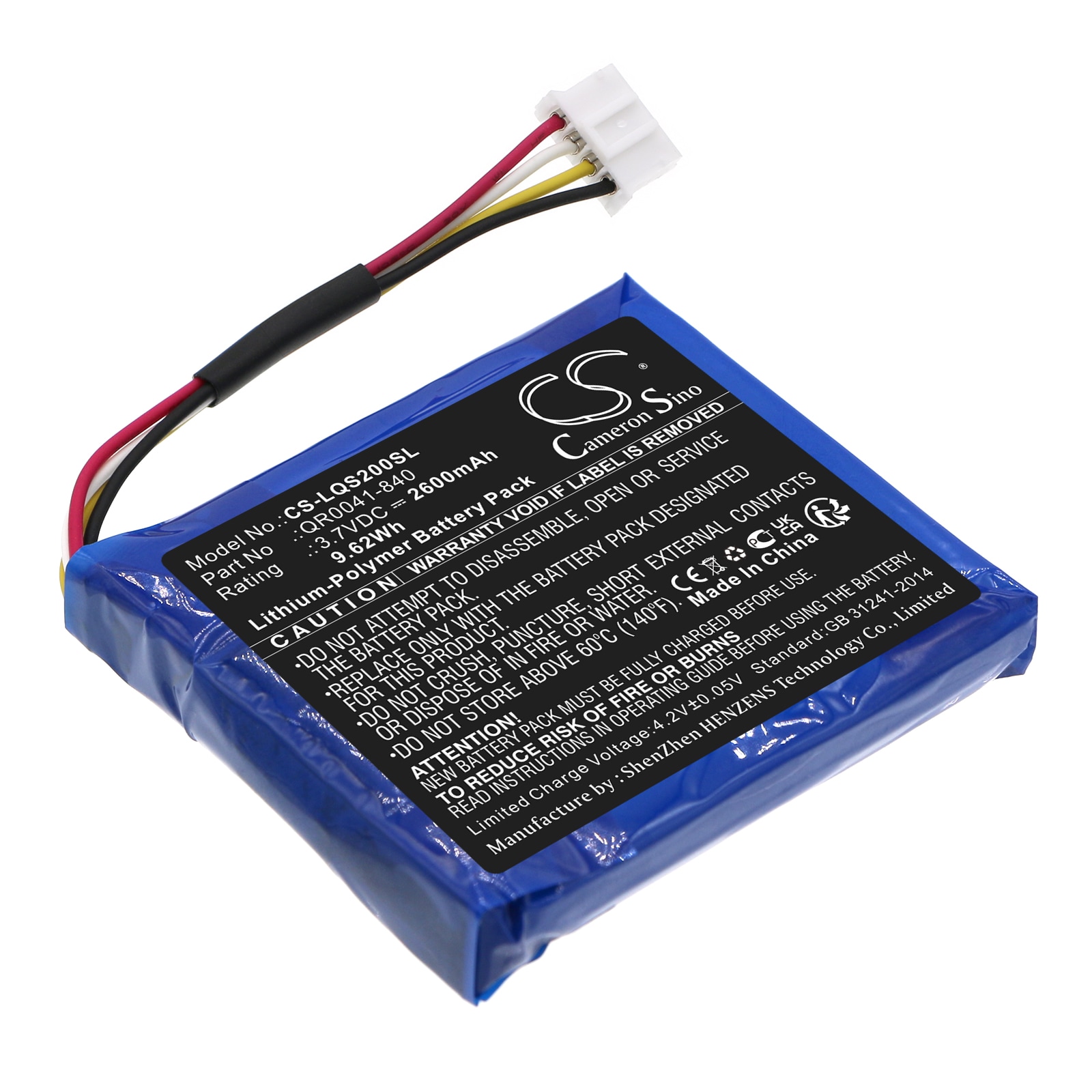 Batteri til alarmsystem til Qolsys IQ Panel 2, IQ Panel 2 Plus osv.
