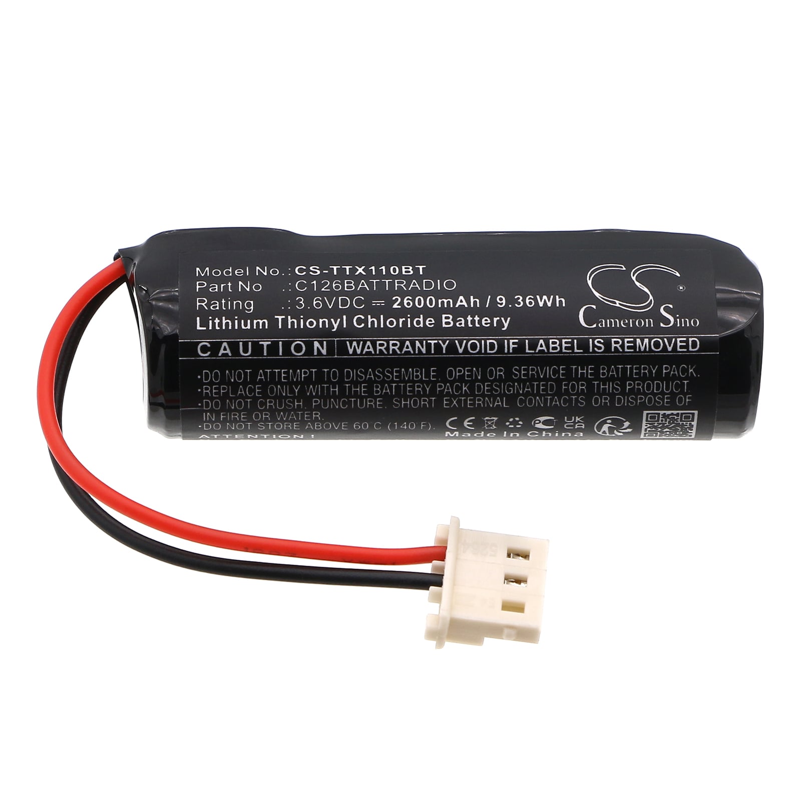 Batteri til alarmsystem til Technoalarm TX110, TX120, TX210 osv.