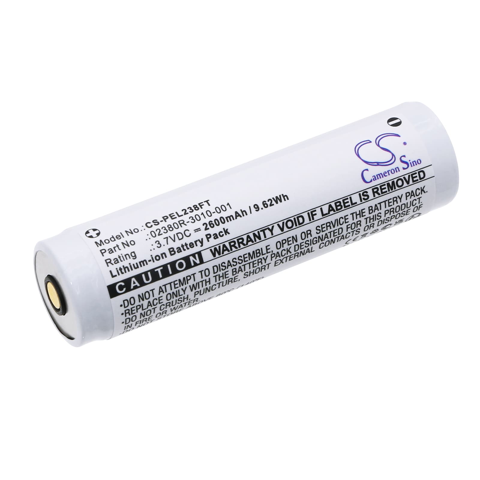 Batteri til lommelygte til Pelican 7610 Tactical Flashlight, 5050R Flashlight osv.