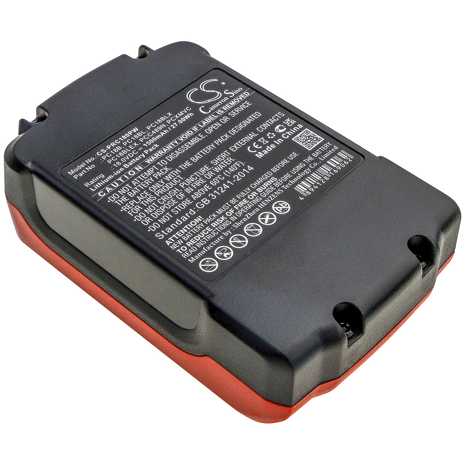 Batteri til elværktøj til Porter Cable PC18CS, PC1800RS, PC1800D osv.