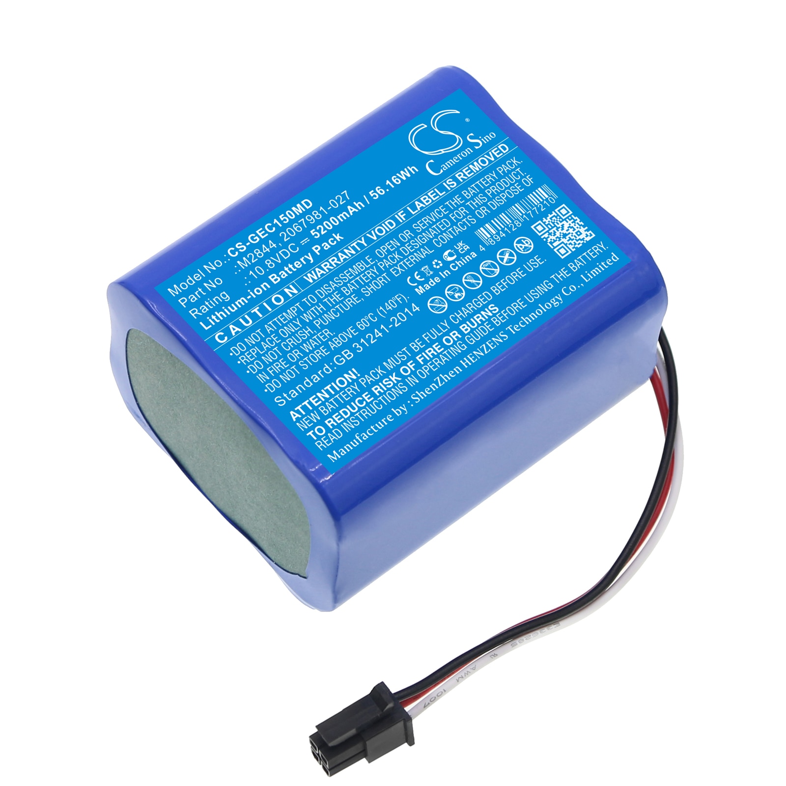 Medicinsk batteri til GE Monitor Carescape Dinamap VC150