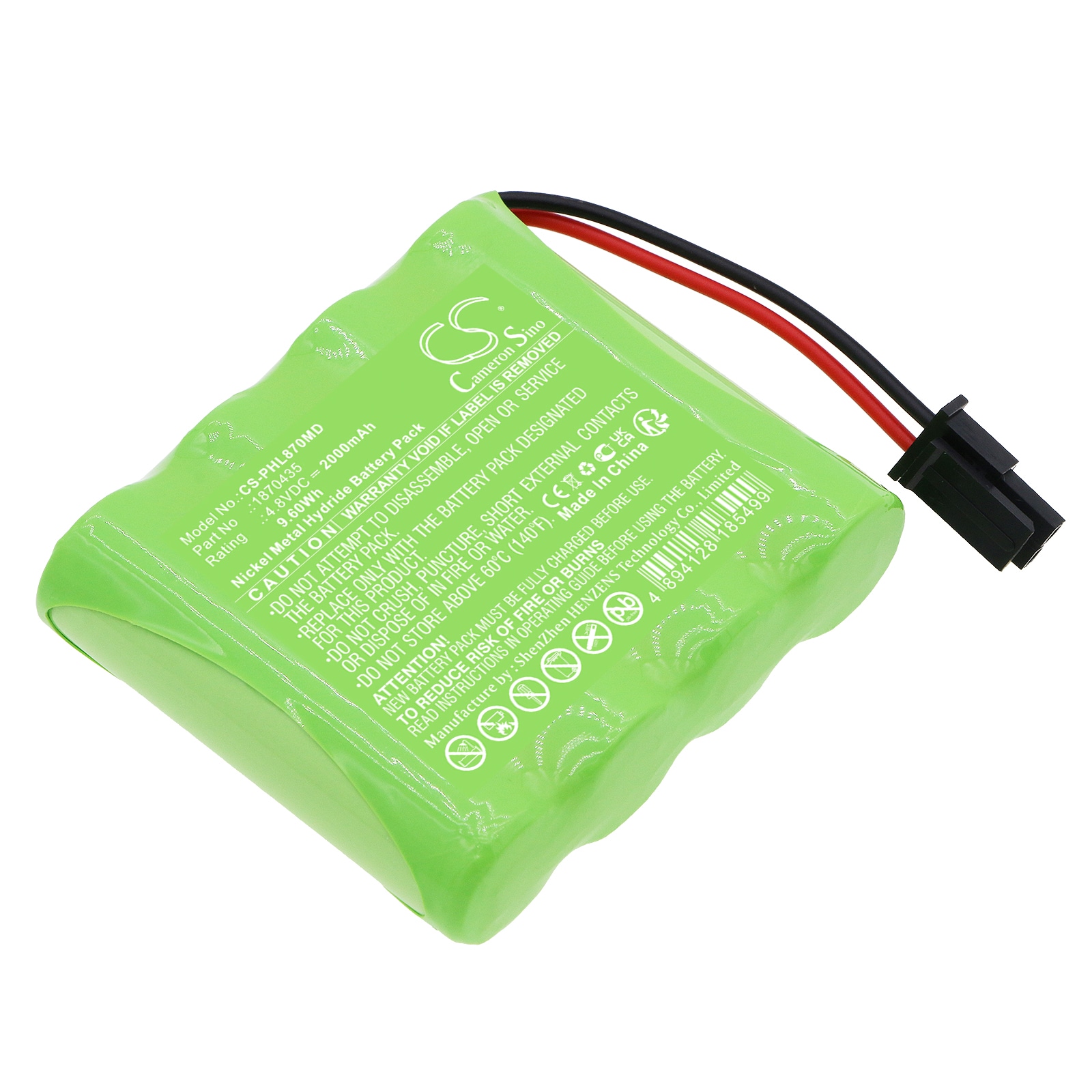Batteri til medicinsk til Philips Lifeline GoSafe Mobile Alert System 870435