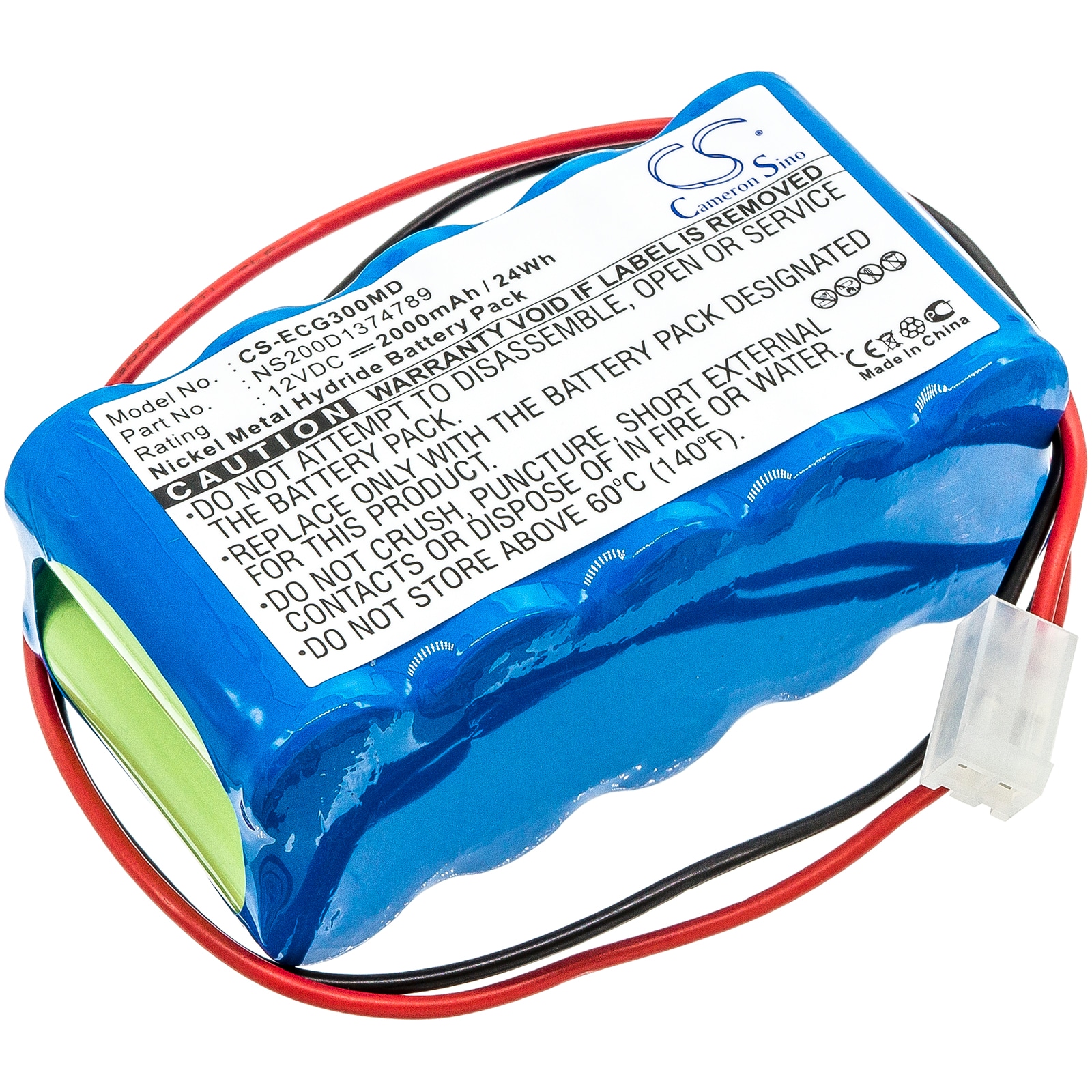 Batteri til medicinsk udstyr til Cardipia 800C, ECG-101A, ECG-300A