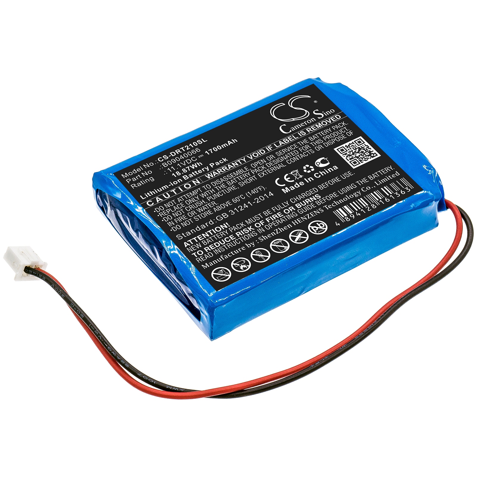 Batteri til test, undersøgelse, udstyr til Deviser DS2100A, DS2100B, DS2100Q og andre