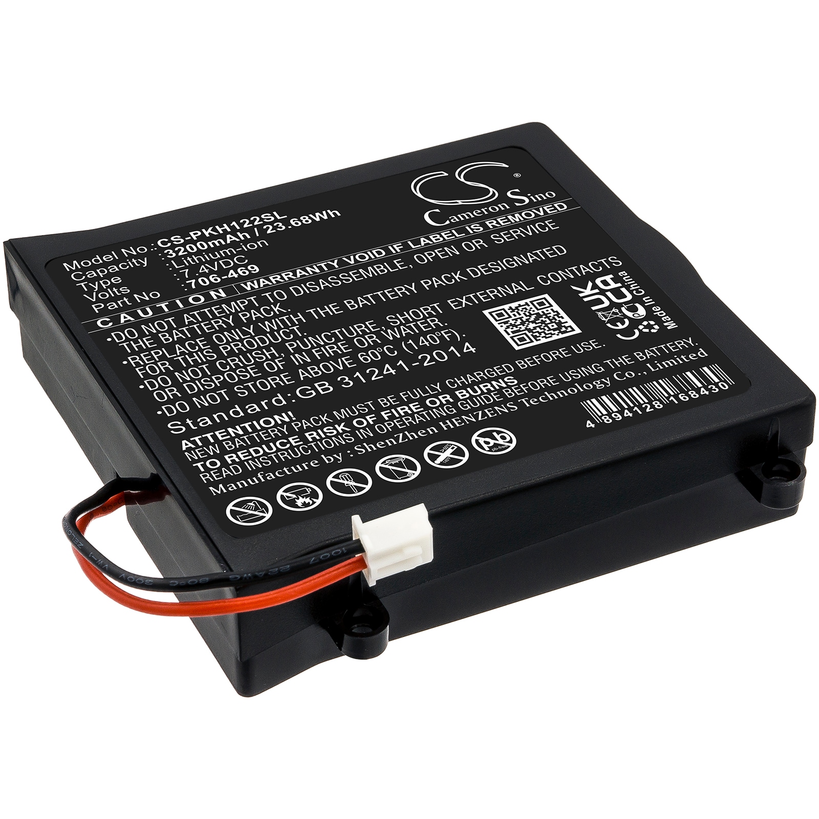 Batteri til test, undersøgelse, udstyr til Peaktech P1195, P1205, P1220