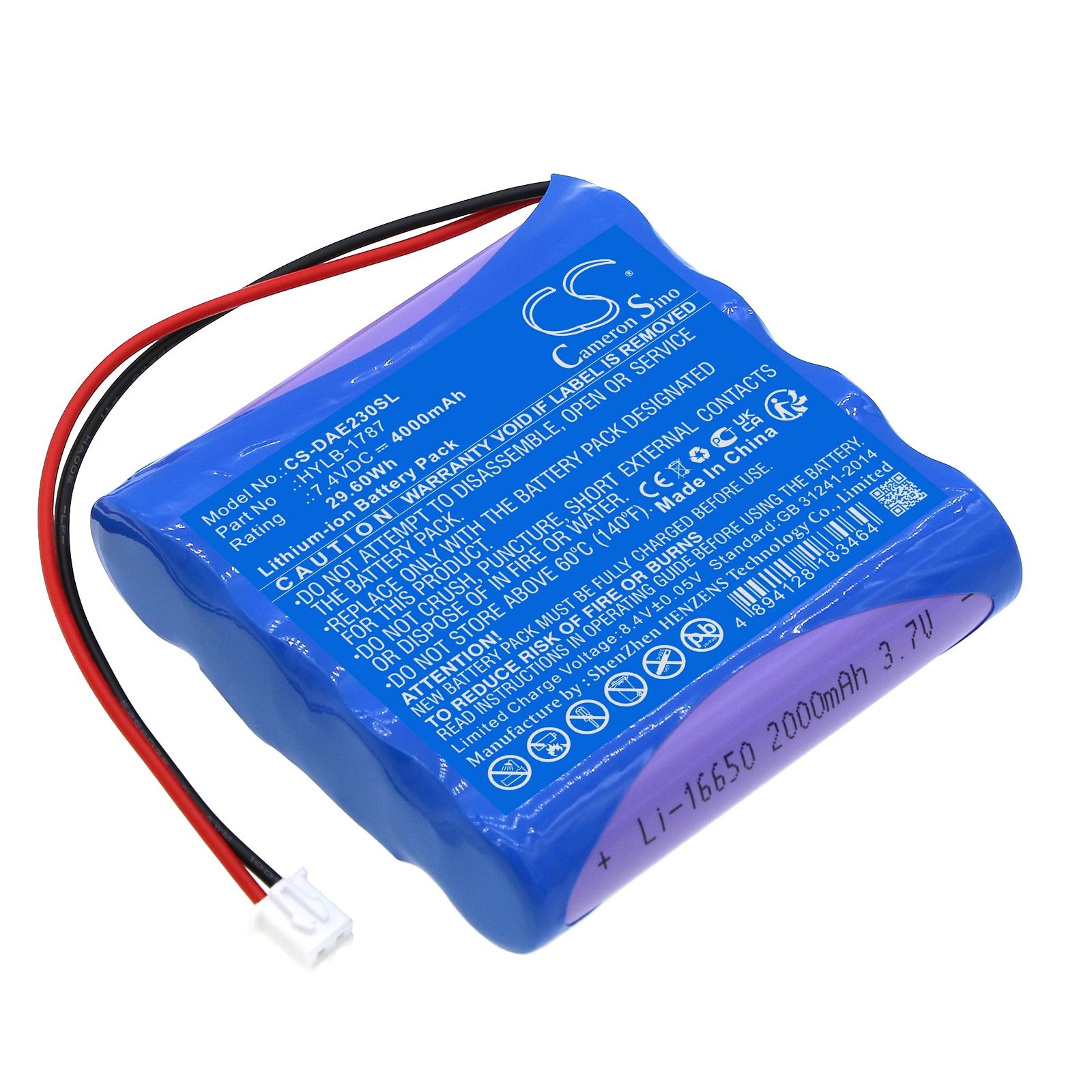 Batteri til test, undersøgelse, udstyr til Deli AE2300, AE2300L, AE2300H