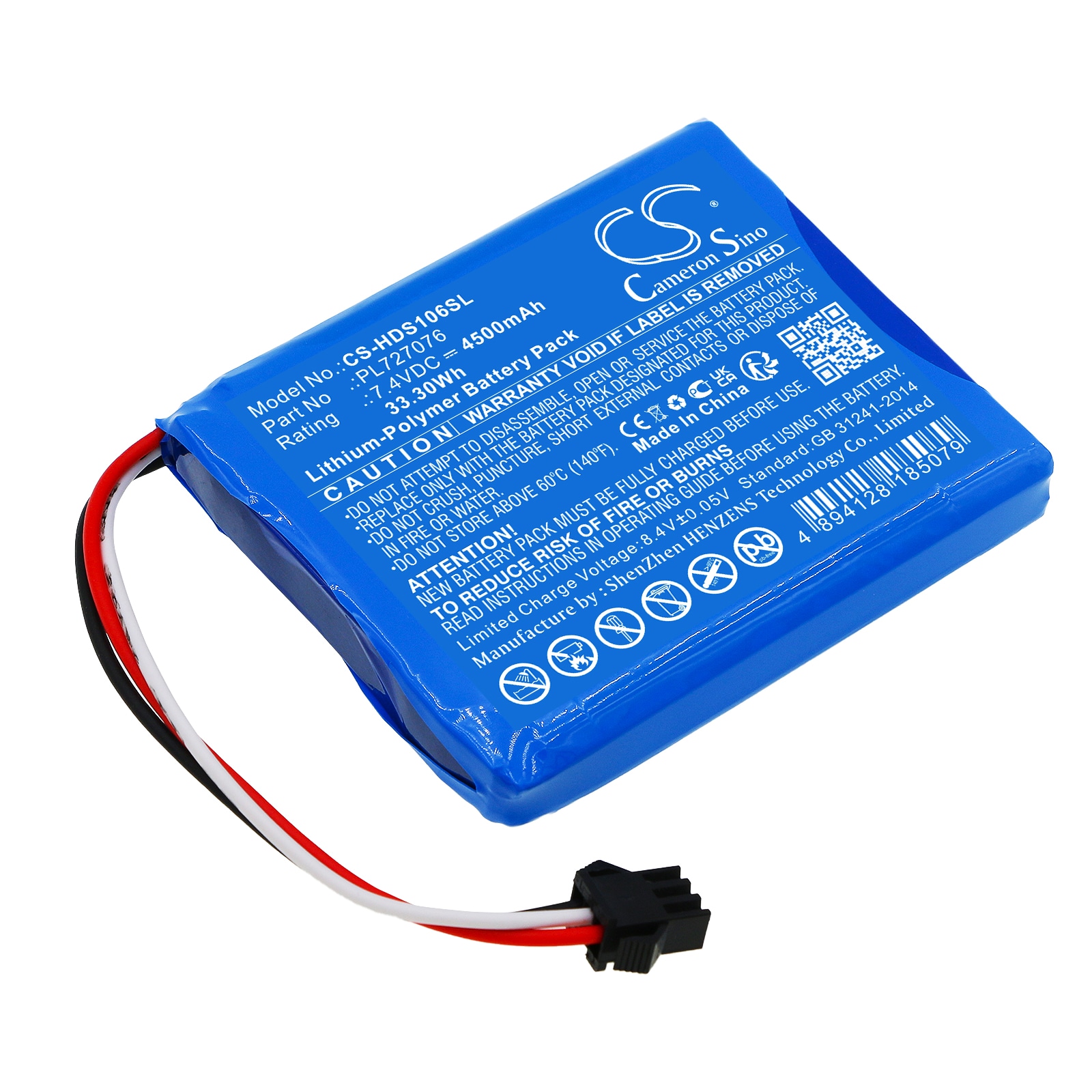 Batteri til test, undersøgelse, udstyr til Hantek DSO-1062B, DSO-1202B, DSO-1202S